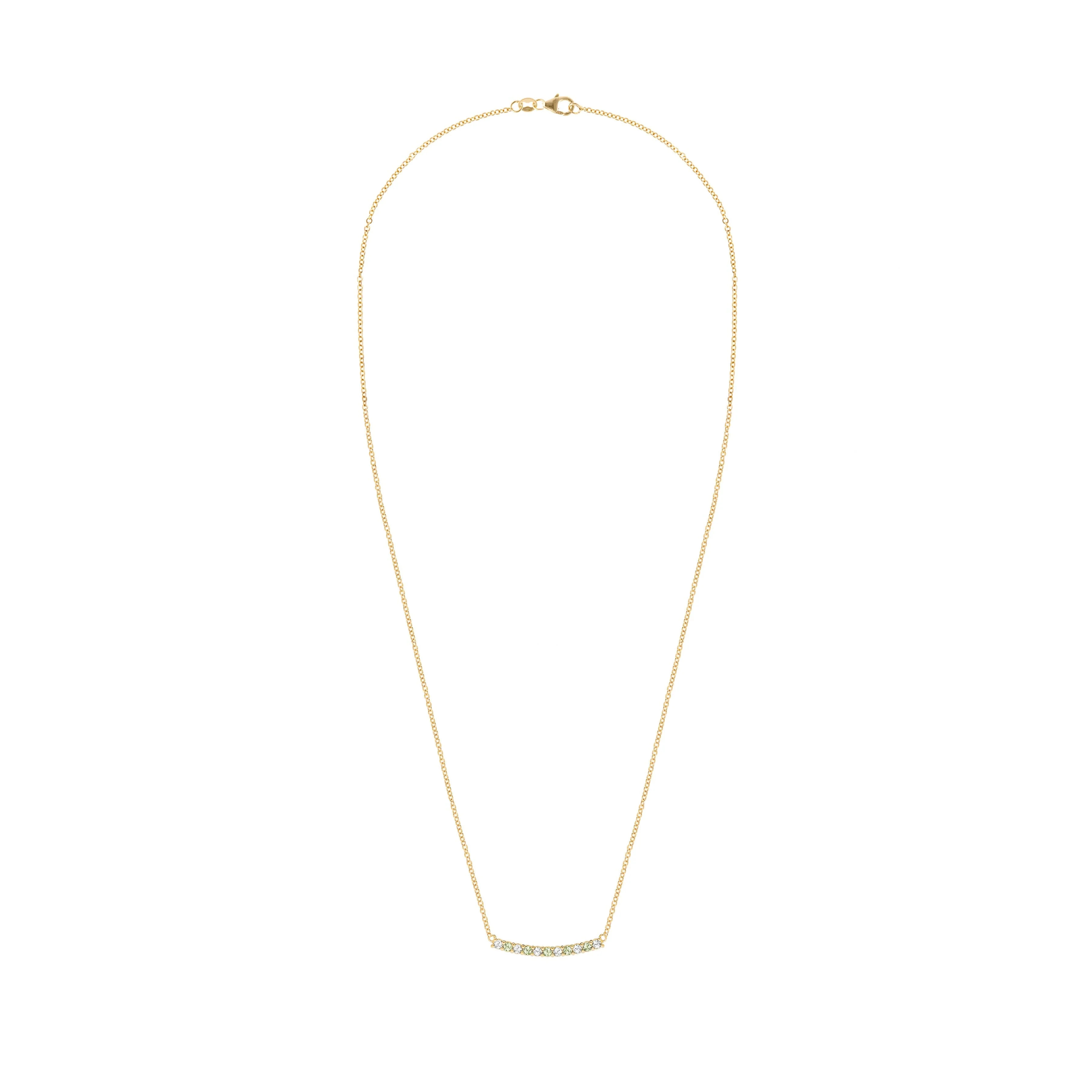 Rosecliff Diamond & Peridot Bar Necklace in 14k Gold (August) - Image 5