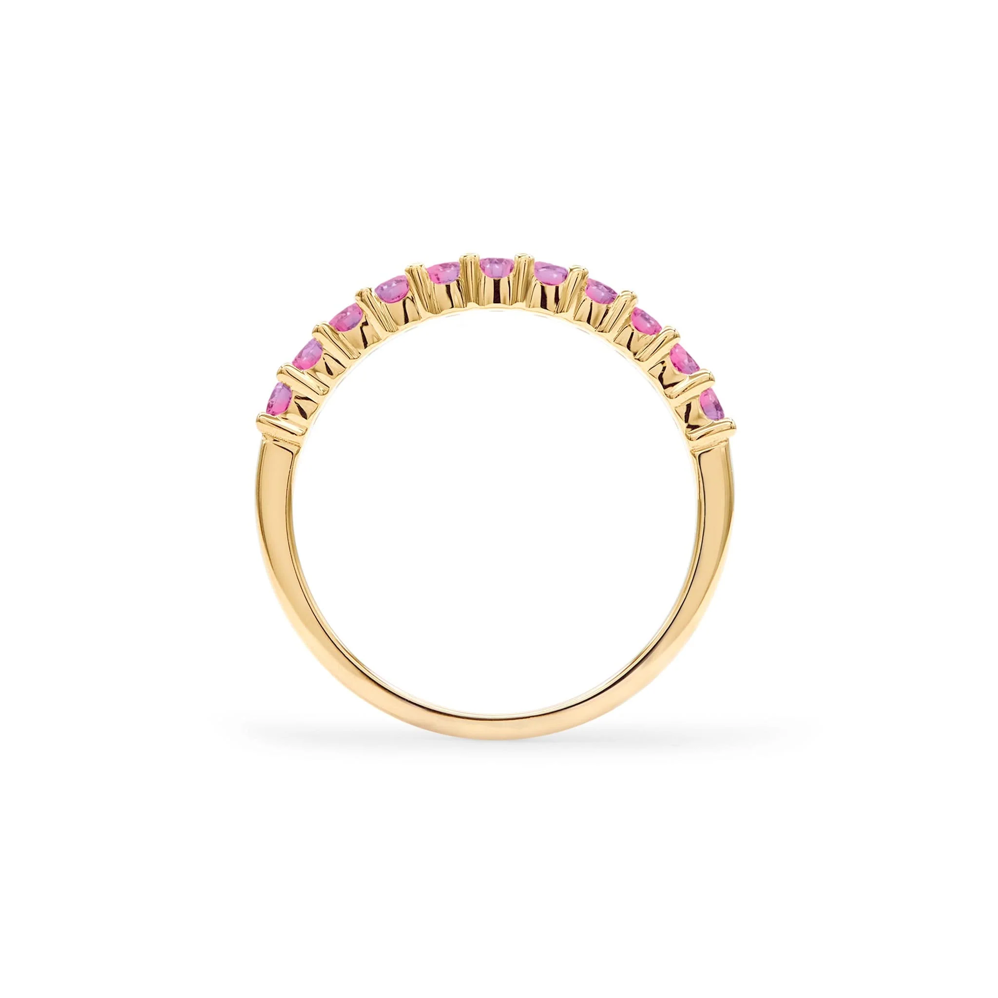 Rosecliff Pink Sapphire Stackable Ring in 14k Gold (October) - Image 4
