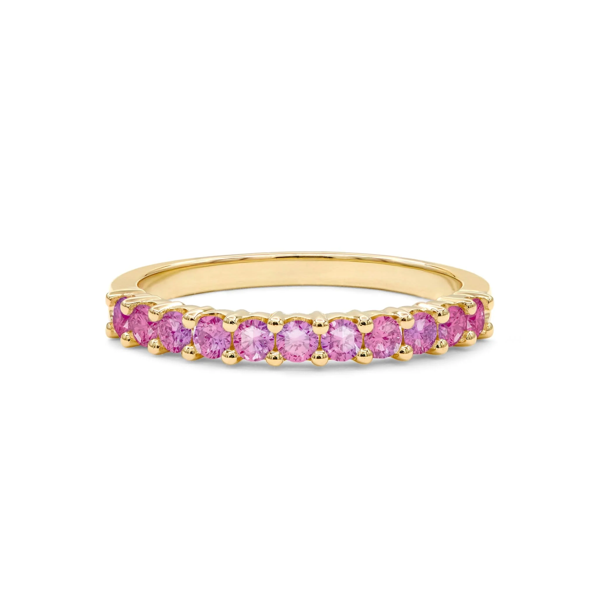 Rosecliff Pink Sapphire Stackable Ring in 14k Gold (October) - Image 5