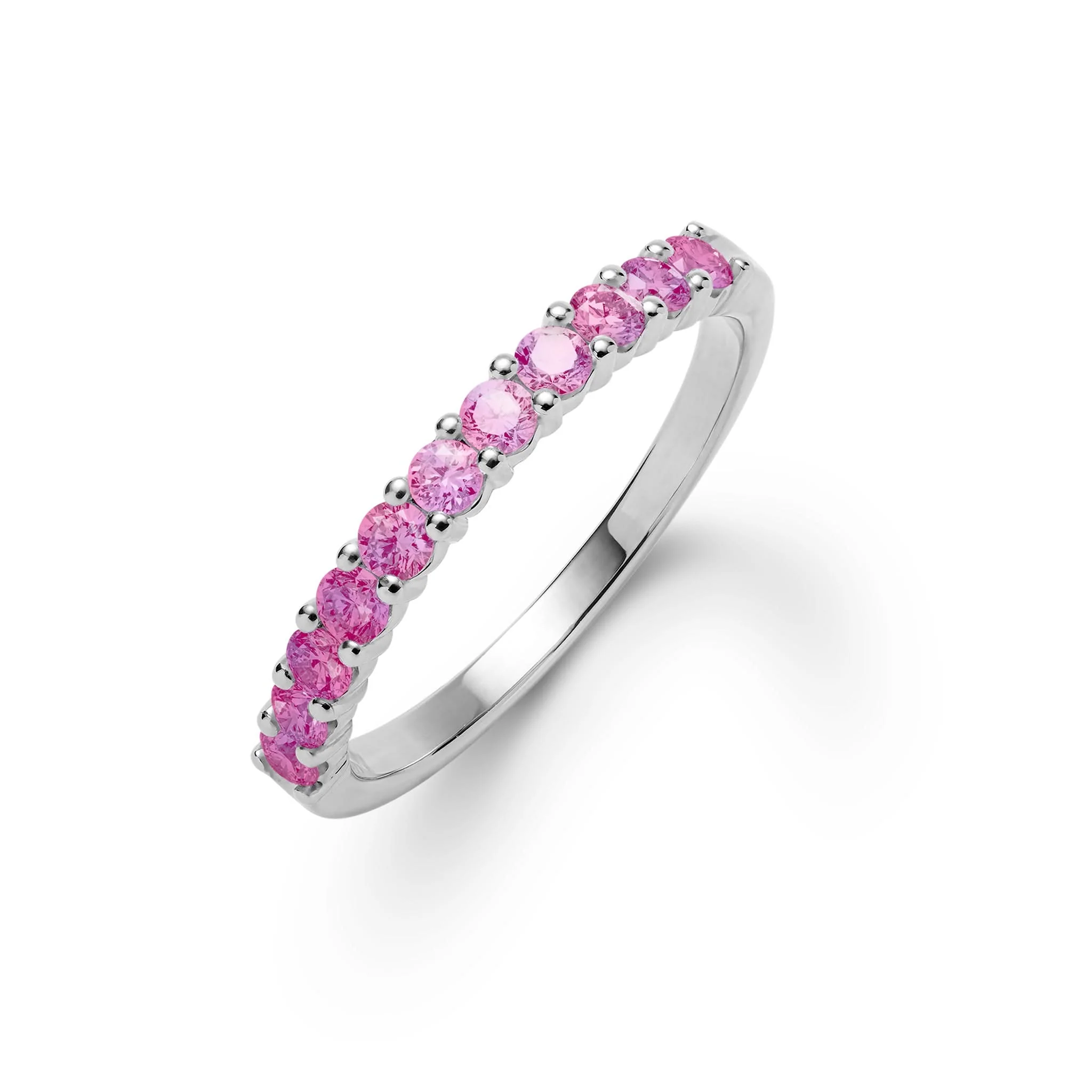 Rosecliff Pink Sapphire Stackable Ring in 14k Gold (October) - Image 7