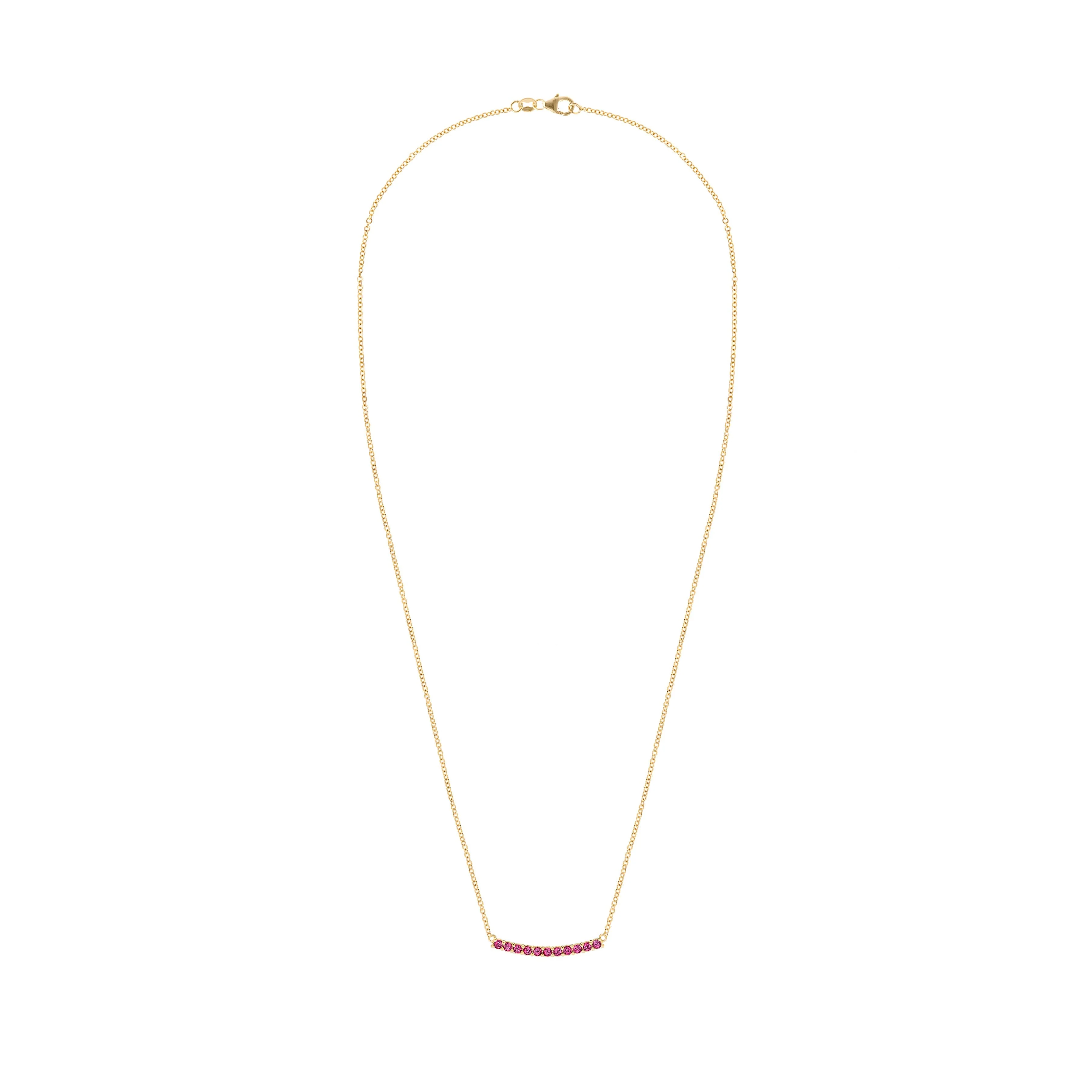 Rosecliff Ruby Bar Necklace in 14k Gold (July) - Image 5