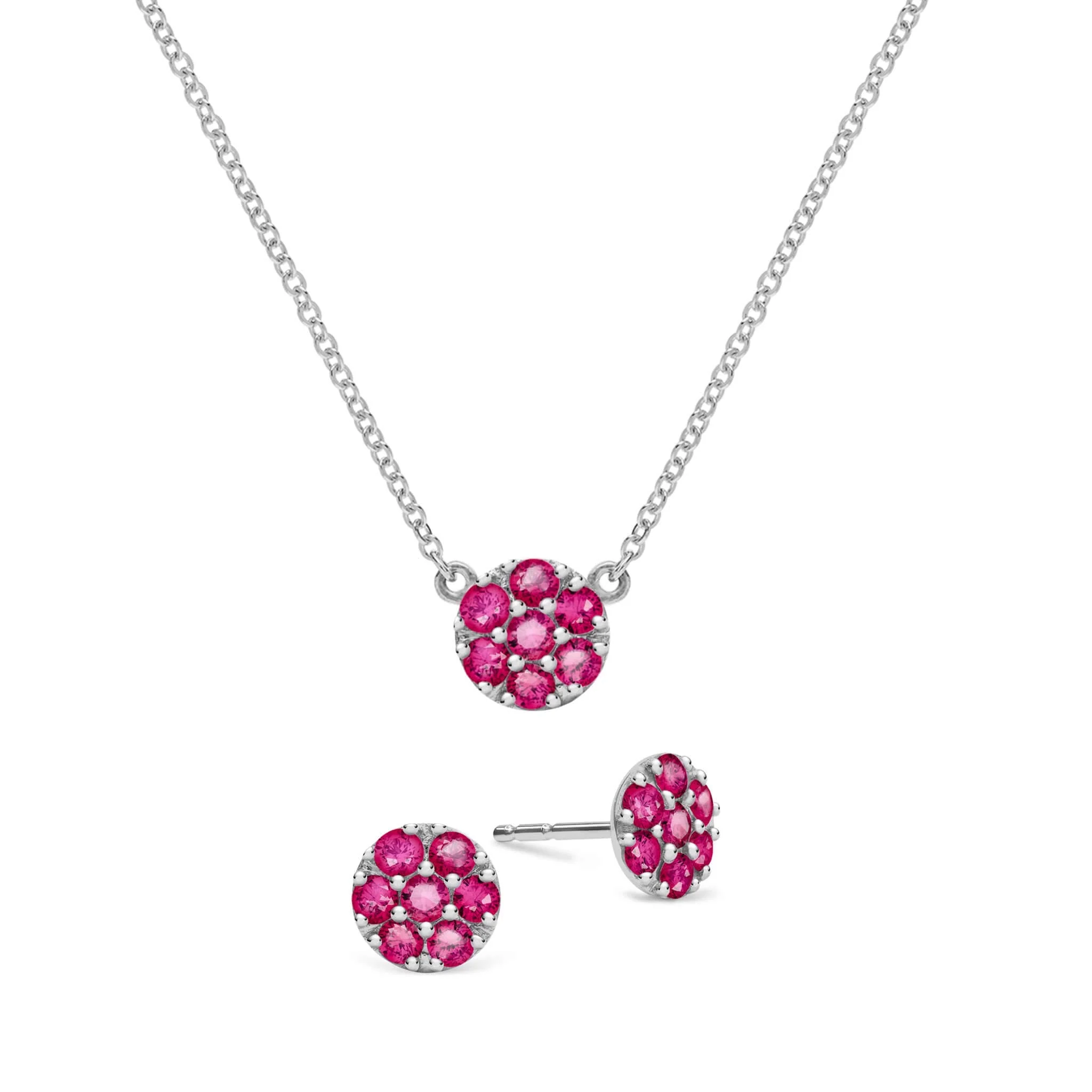 Rosecliff Ruby Mini Necklace and Stud Earrings Set in 14k Gold (July) - Image 8