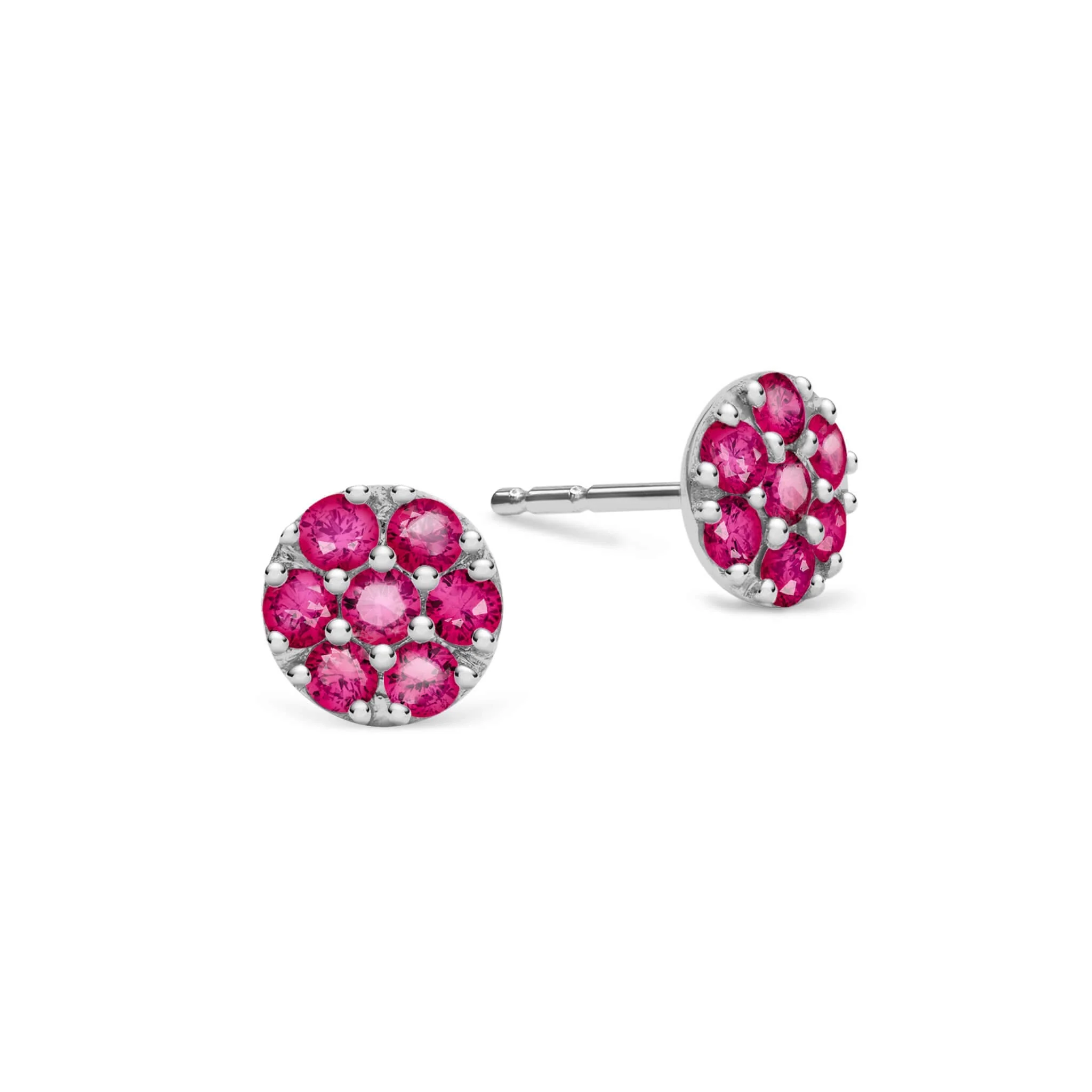 Rosecliff Ruby Mini Stud Earrings in Solid 14k Gold (July) - Image 5