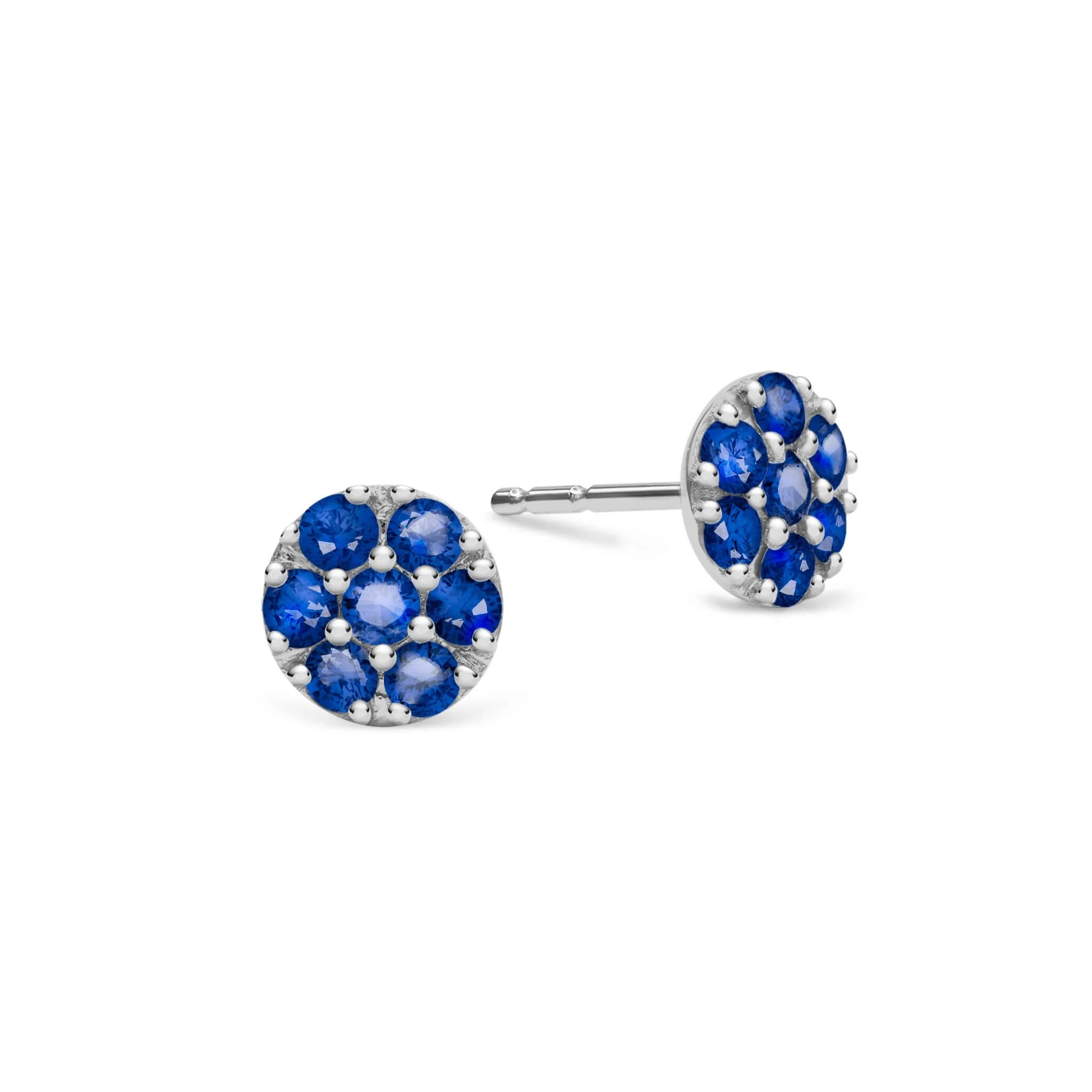 Rosecliff Sapphire Mini Stud Earrings in Solid 14k Gold (September) - Image 5