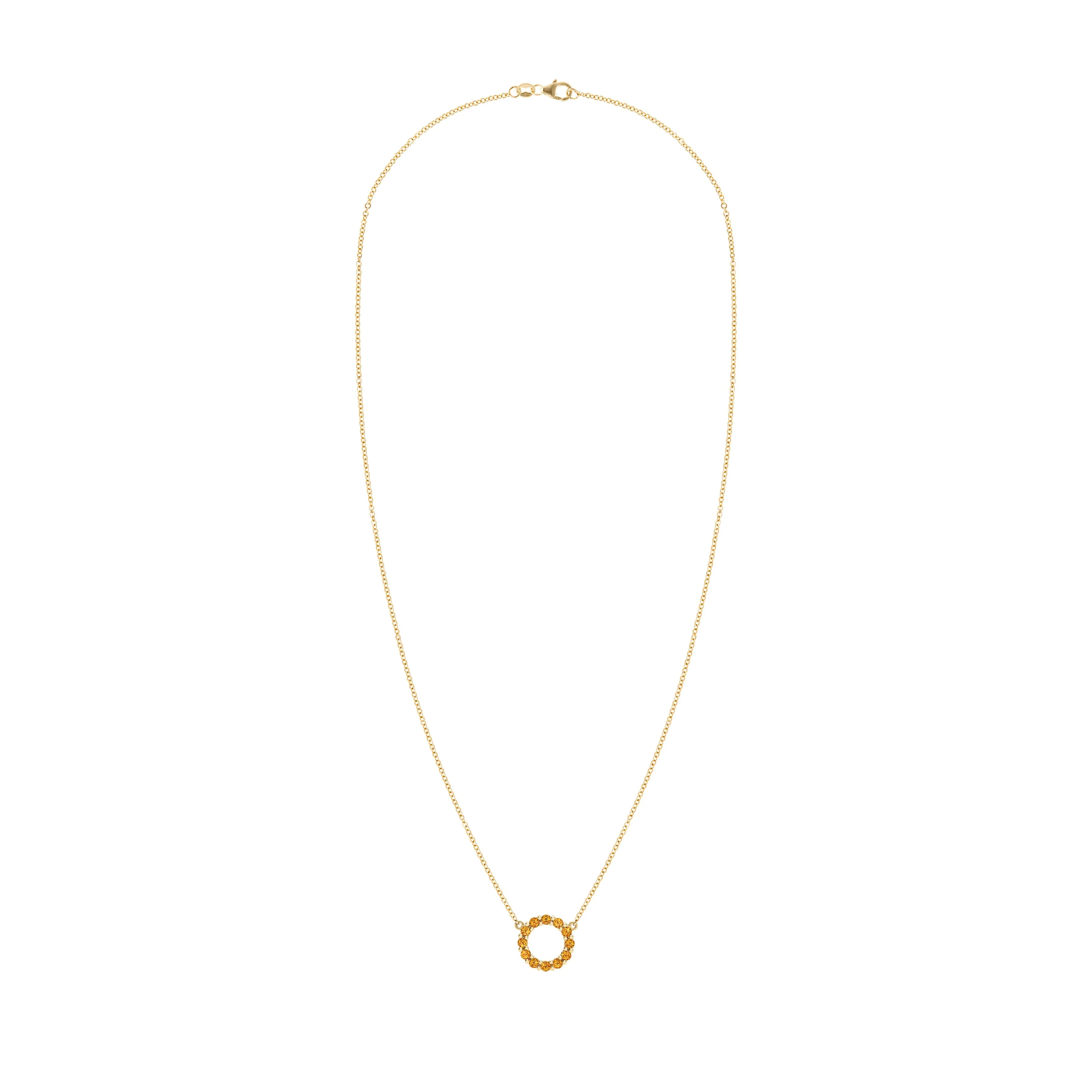 Rosecliff Small Circle Citrine Necklace in 14k Gold (November) - Image 5