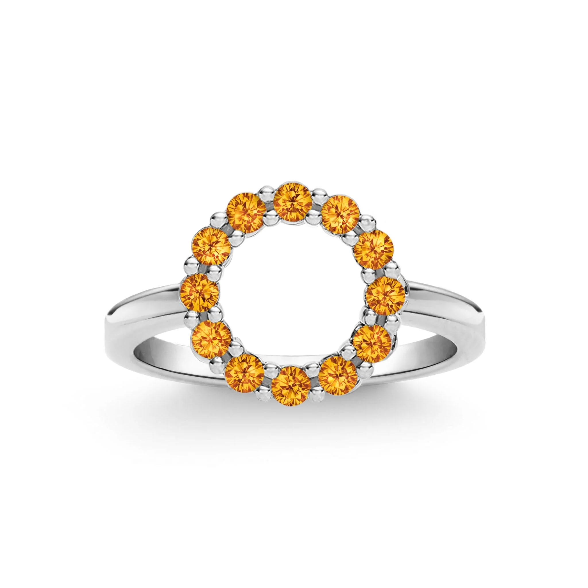 Rosecliff Small Circle Citrine Ring in 14k Gold (November) - Image 5