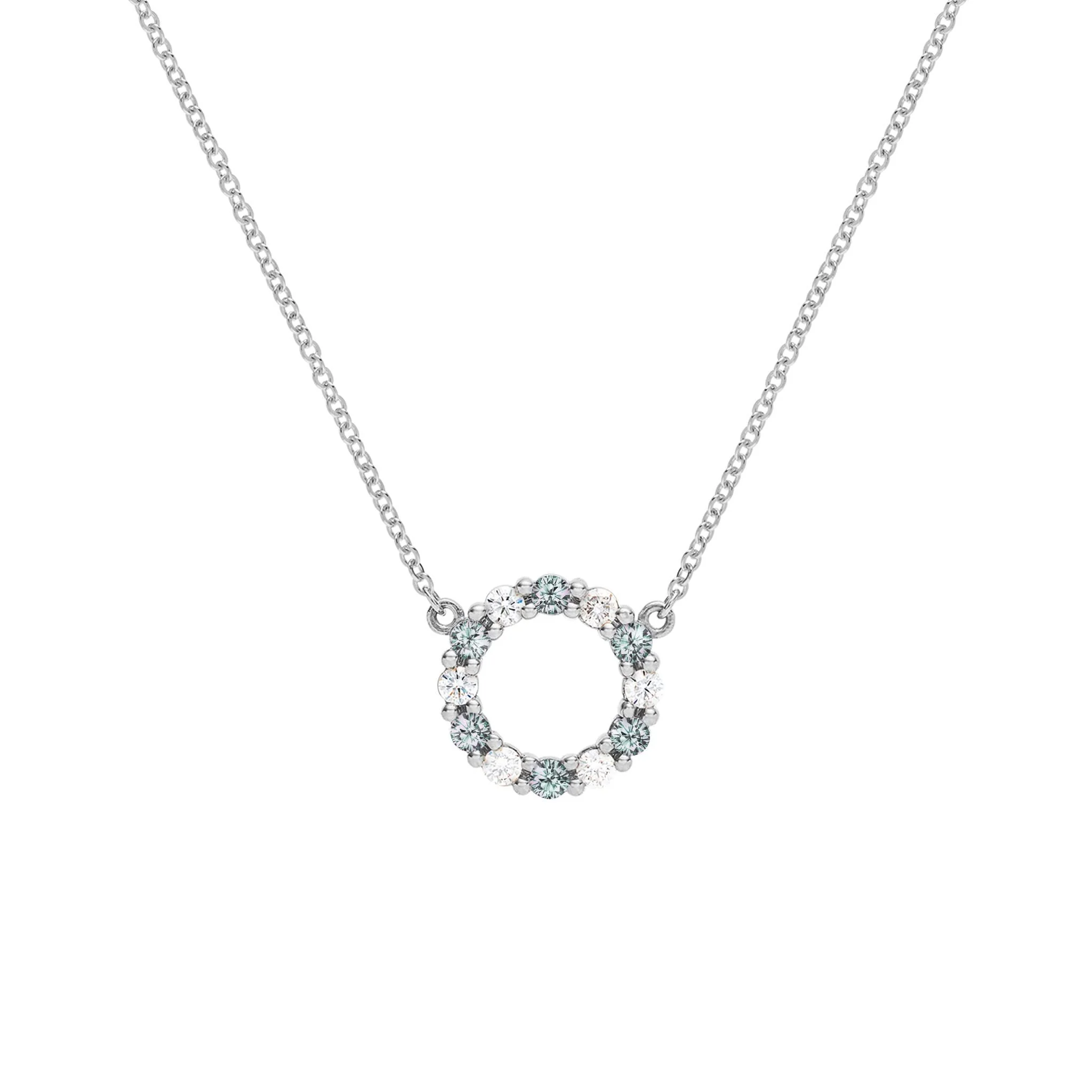 Rosecliff Small Circle Diamond & Alexandrite Necklace in 14k Gold (June) - Image 8