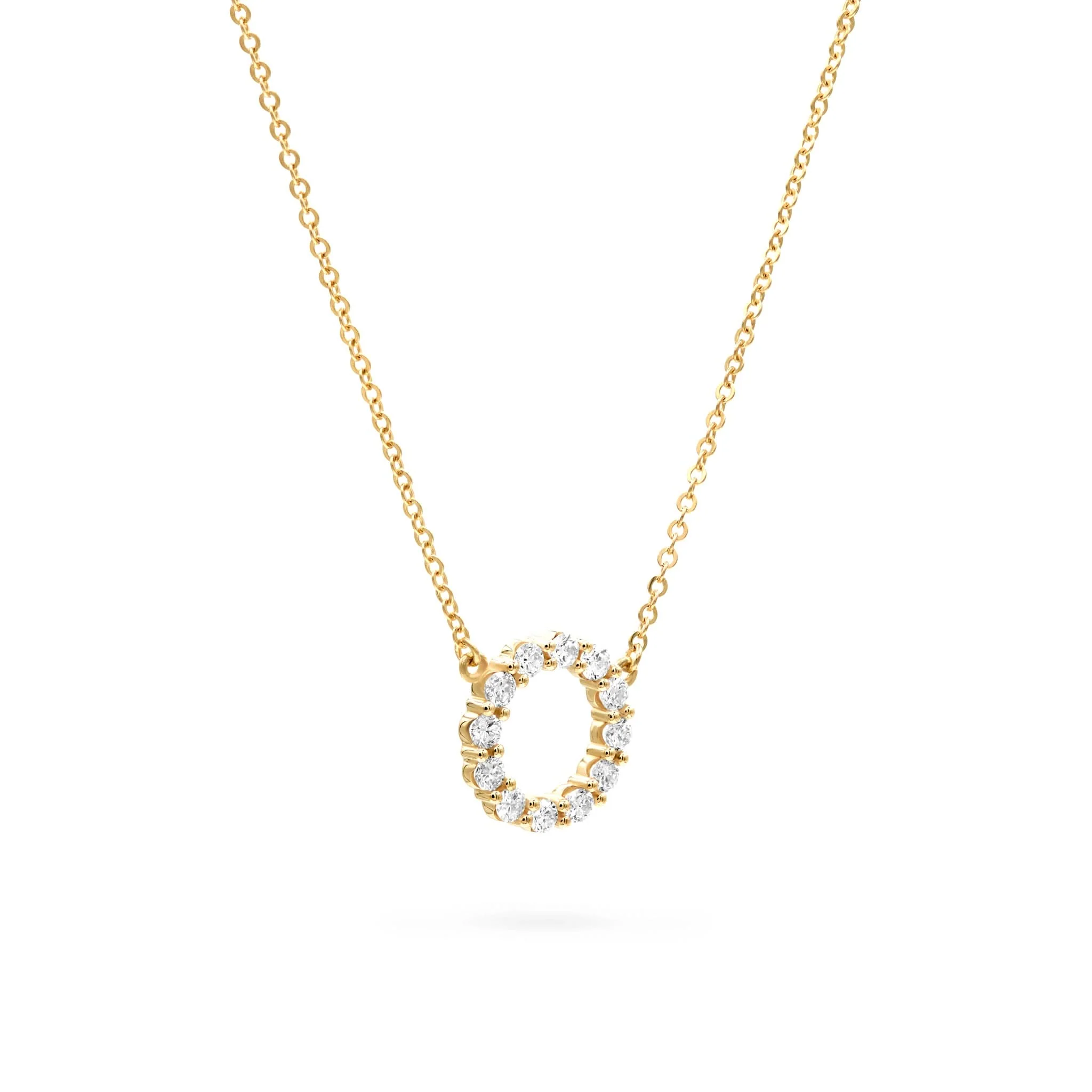 Rosecliff Small Circle Diamond Necklace in 14k Gold (April) - Image 4
