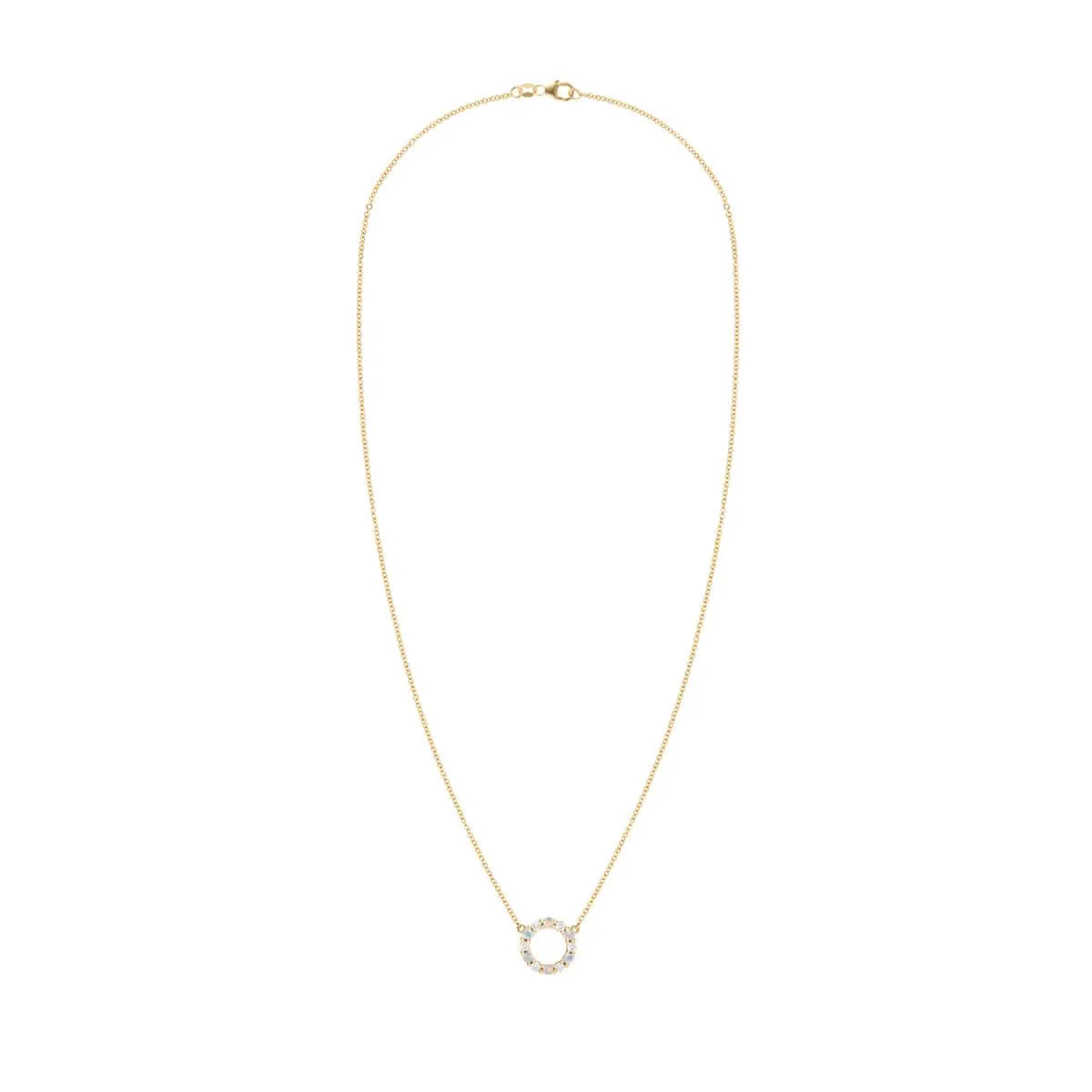 Rosecliff Small Circle Diamond & Opal Necklace in 14k Gold (October) - Image 7