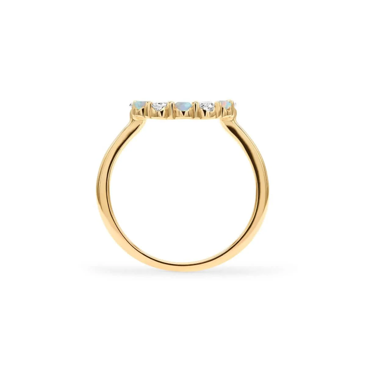 Rosecliff Small Circle Diamond & Opal Ring in 14k Gold (October) - Image 4