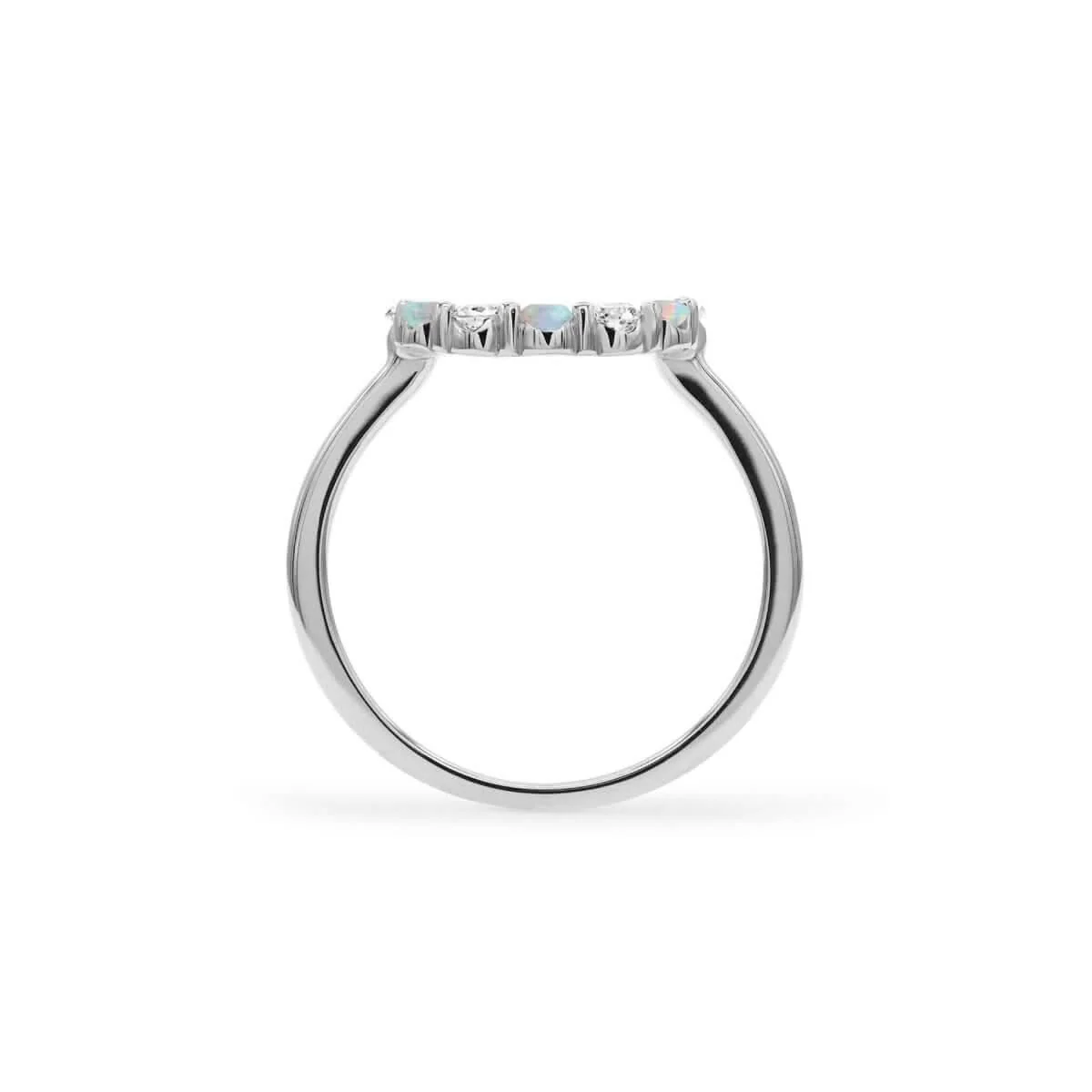 Rosecliff Small Circle Diamond & Opal Ring in 14k Gold (October) - Image 7