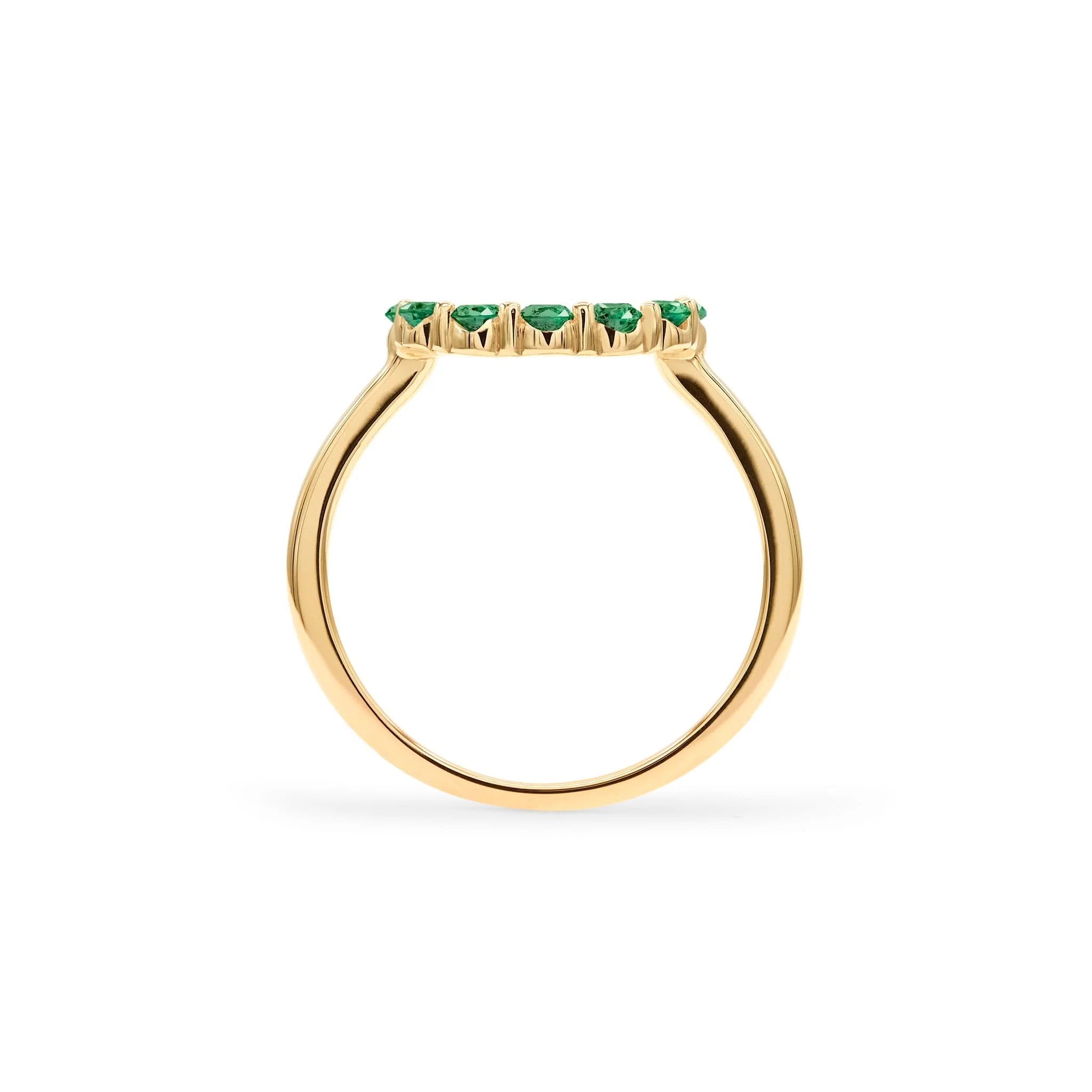 Rosecliff Small Circle Emerald Ring in 14k Gold (May) - Image 4