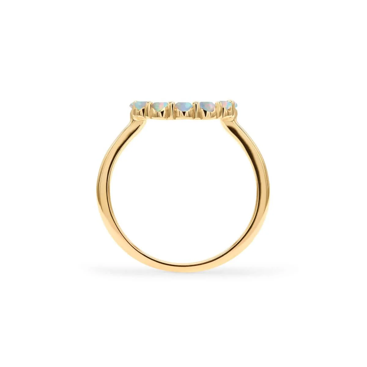 Rosecliff Small Circle Opal Ring in 14k Gold (October) - Image 4
