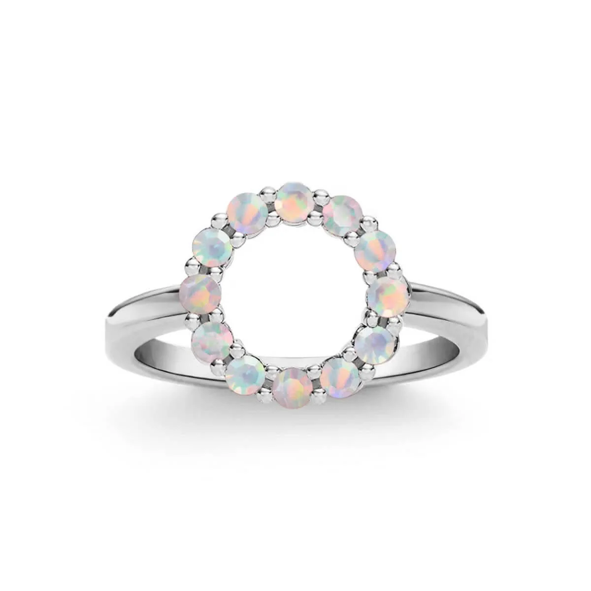 Rosecliff Small Circle Opal Ring in 14k Gold (October) - Image 5