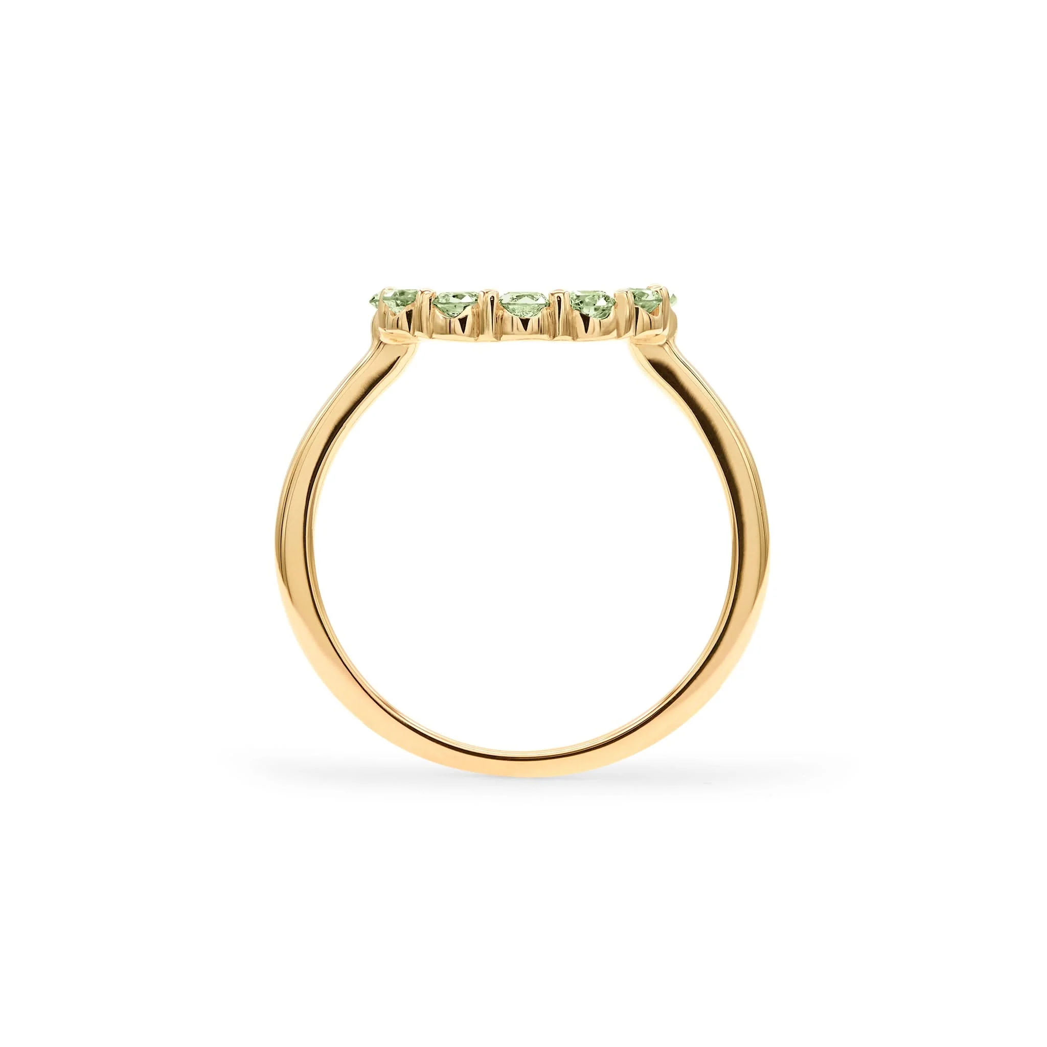 Rosecliff Small Circle Peridot Ring in 14k Gold (August) - Image 4