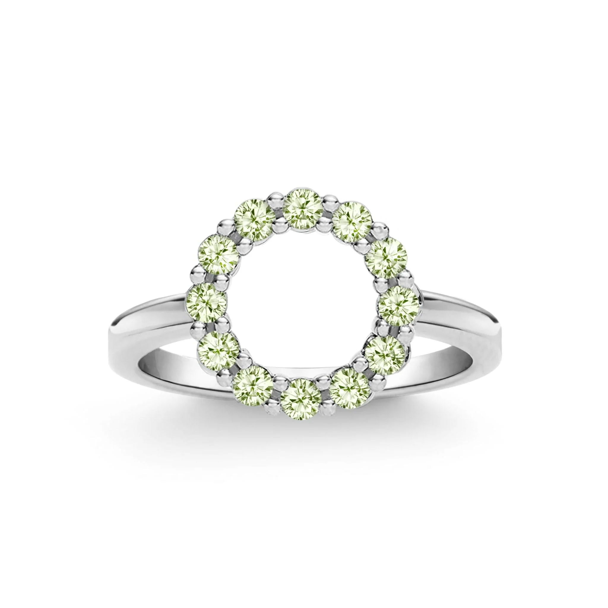 Rosecliff Small Circle Peridot Ring in 14k Gold (August) - Image 5