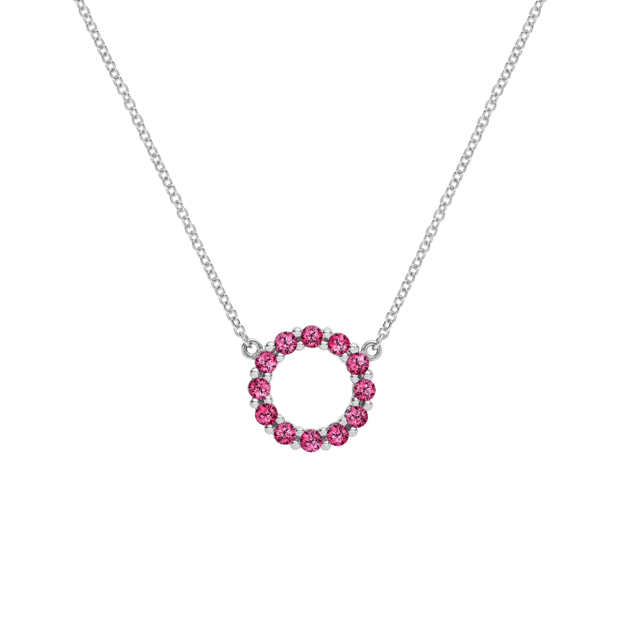 Rosecliff Small Circle Ruby Necklace in 14k Gold (July) - Image 8