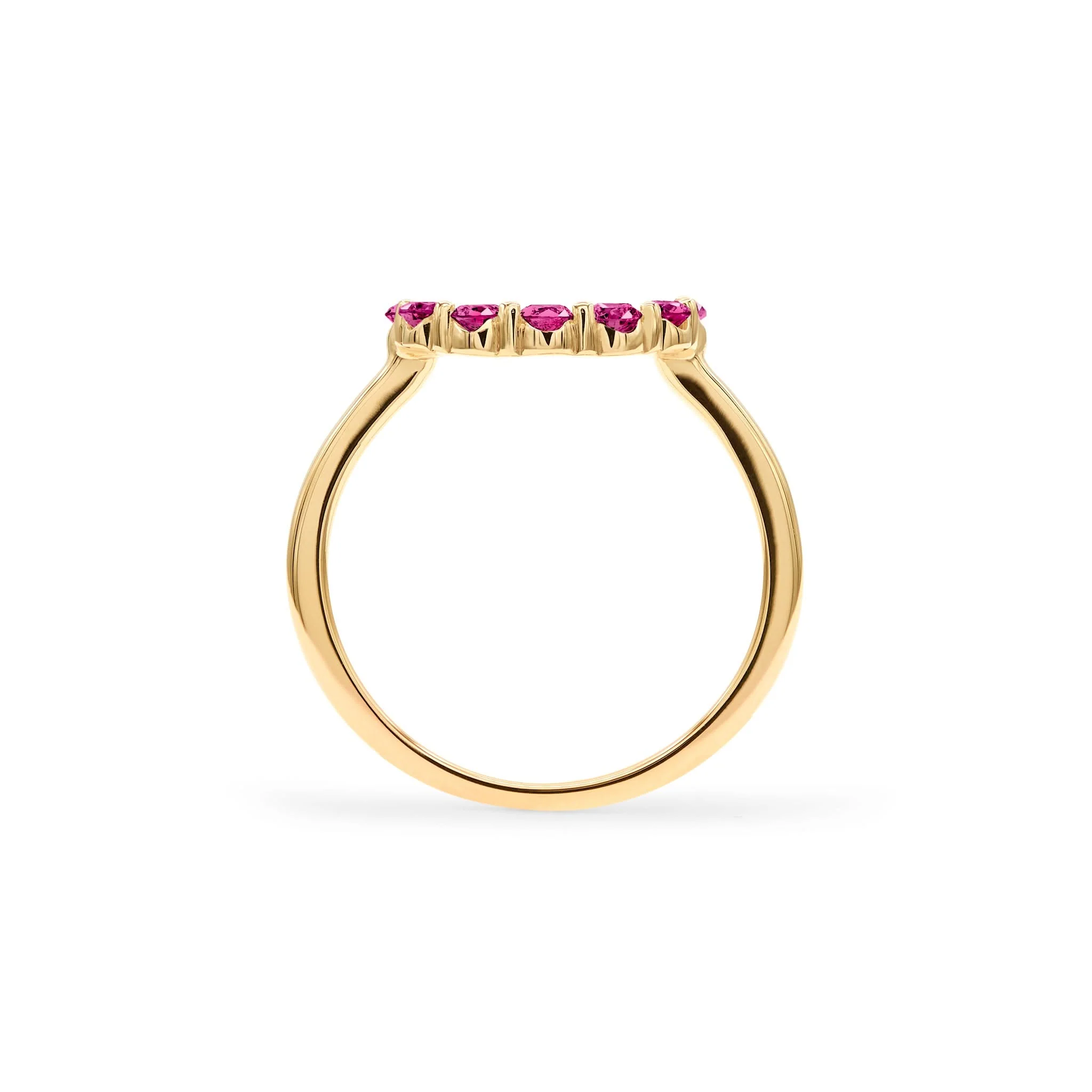 Rosecliff Small Circle Ruby Ring in 14k Gold (July) - Image 4