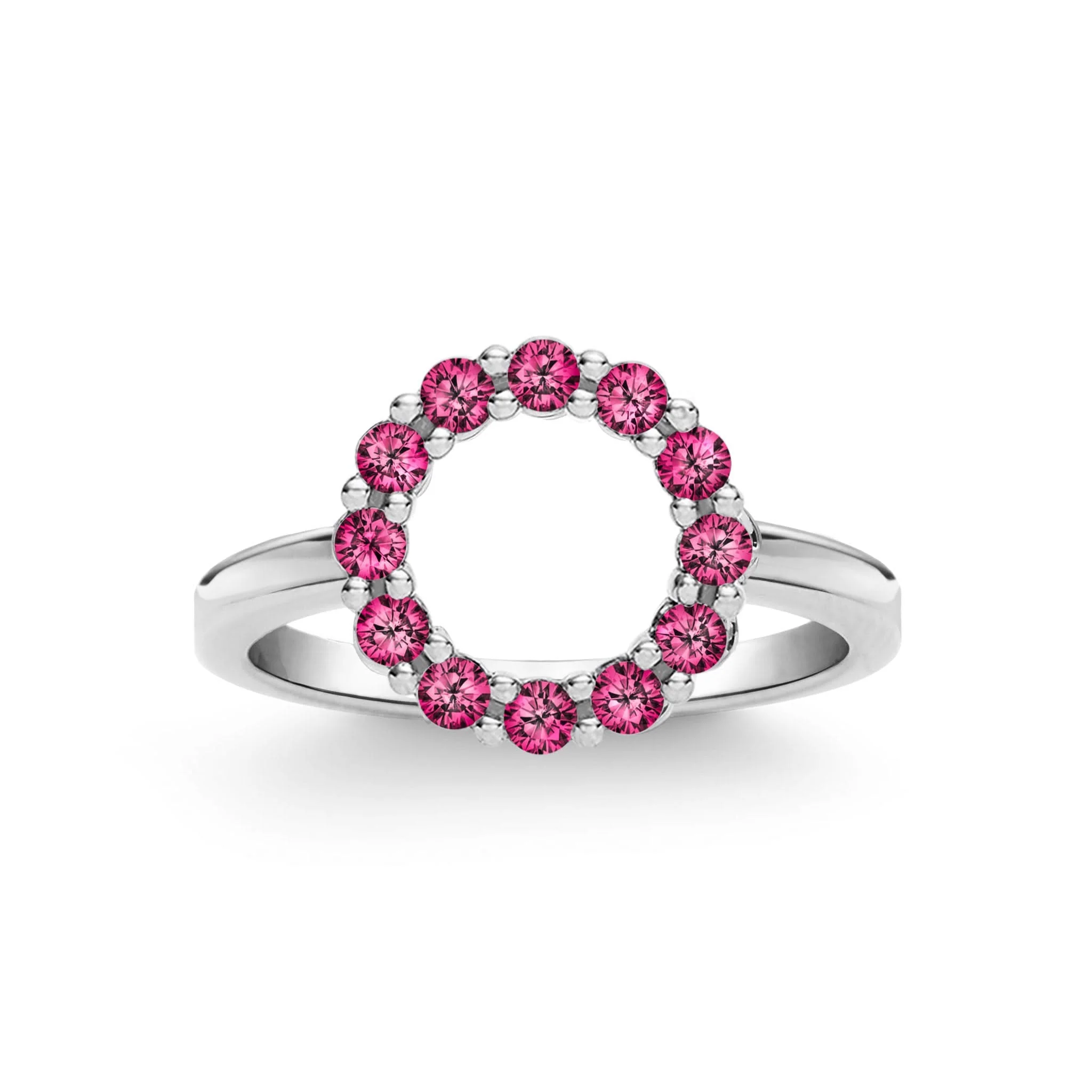 Rosecliff Small Circle Ruby Ring in 14k Gold (July) - Image 5