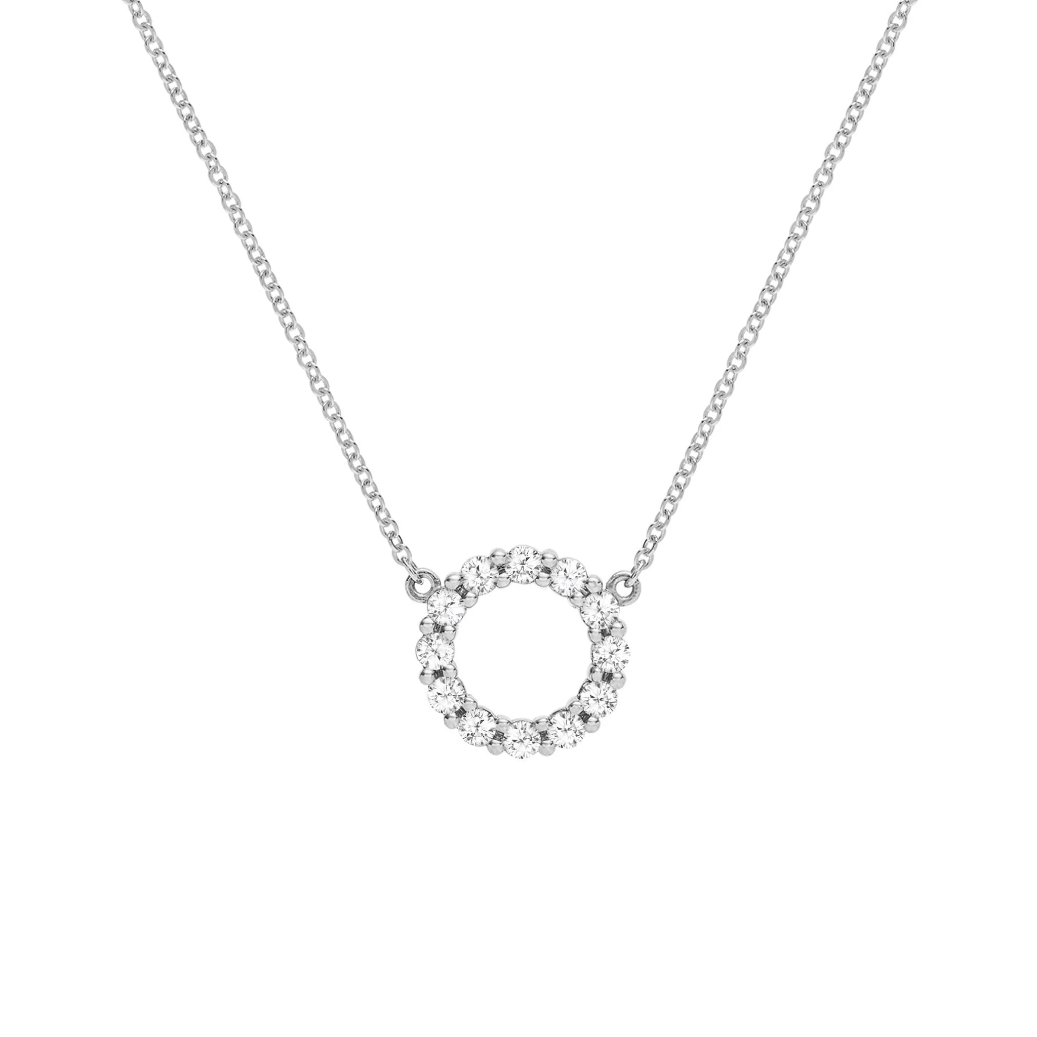 Rosecliff Small Circle White Topaz Necklace in 14k Gold (April) - Image 9