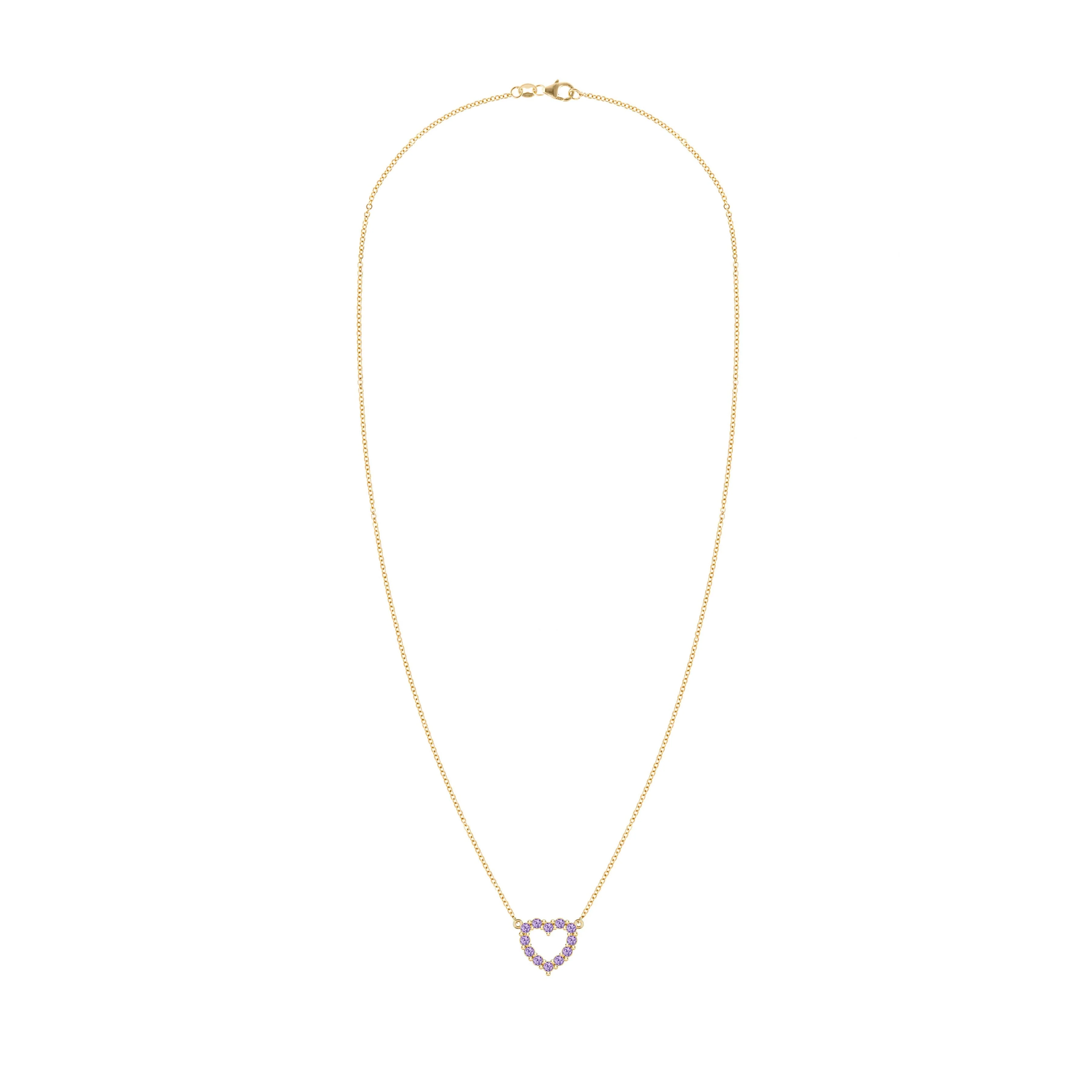 Rosecliff Small Heart Amethyst Necklace in 14k Gold (February) - Image 5