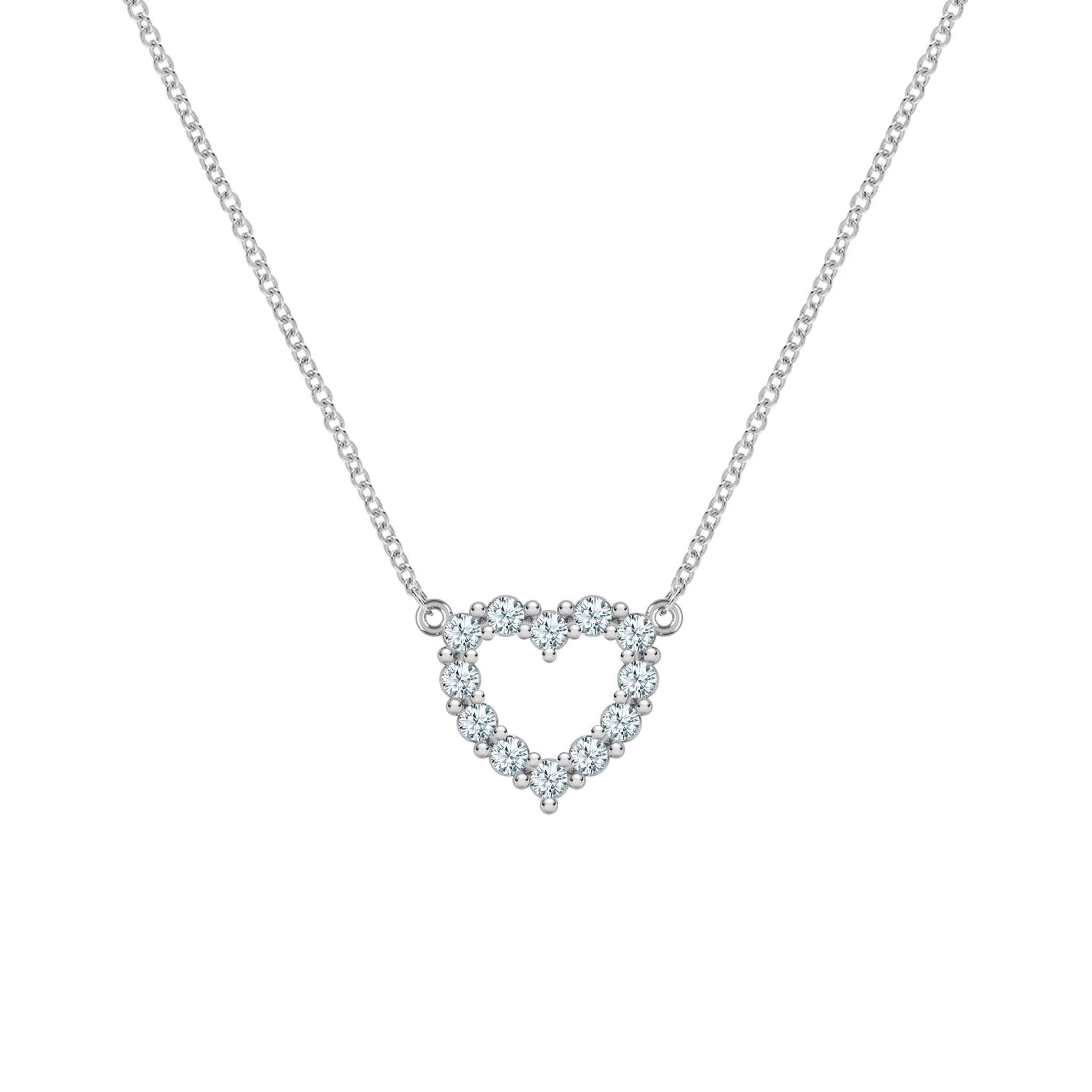 Rosecliff Small Heart Aquamarine Necklace in 14k Gold (March) - Image 8