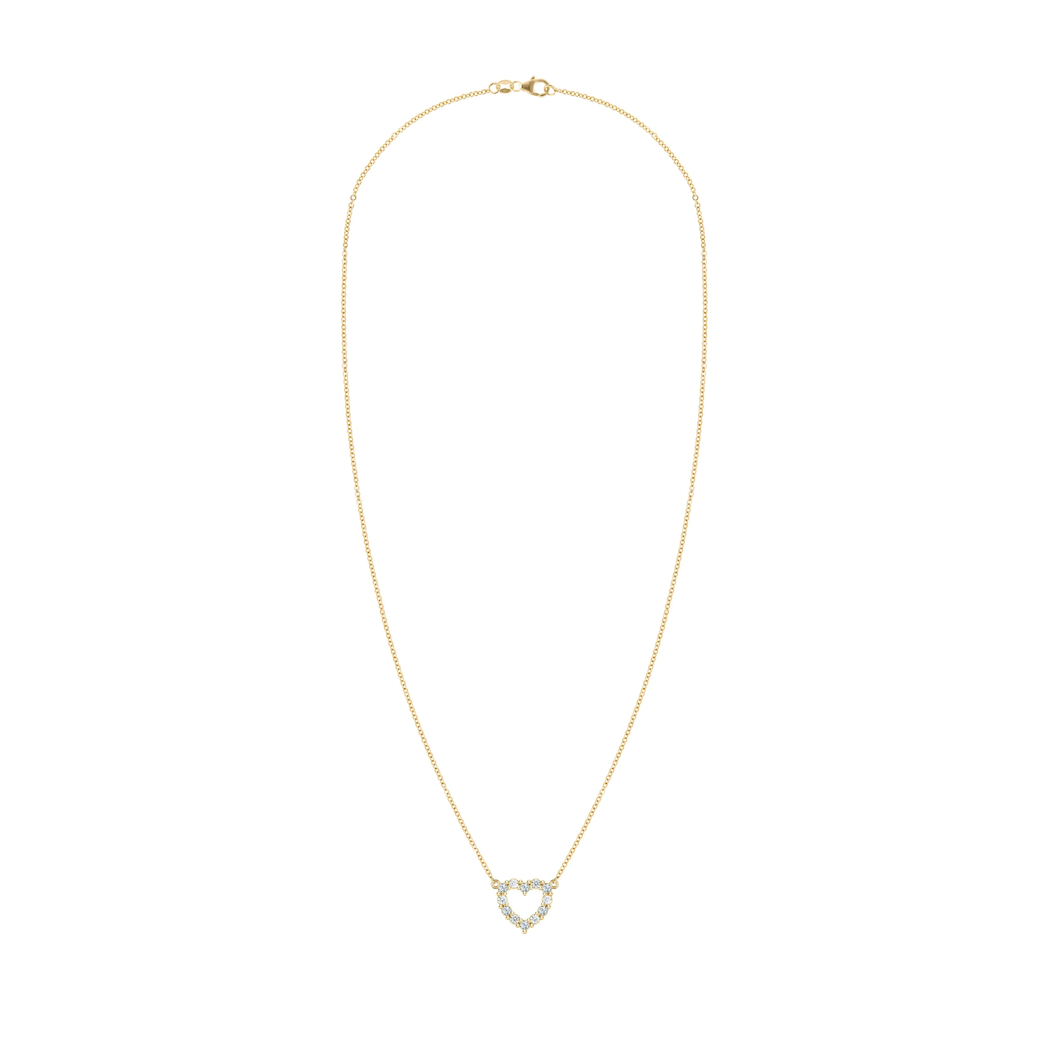 Rosecliff Small Heart Diamond & Aquamarine Necklace in 14k Gold (March) - Image 5