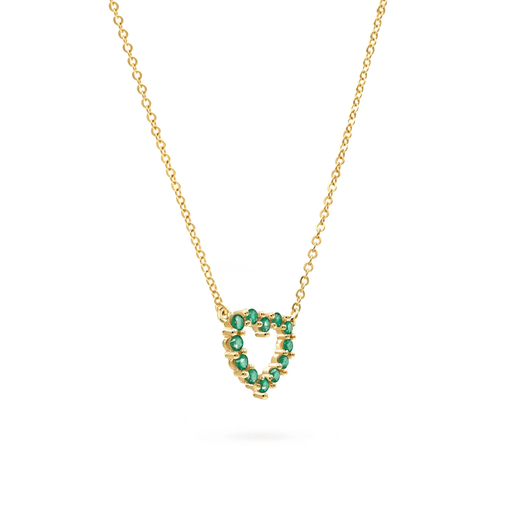 Rosecliff Small Heart Emerald Necklace in 14k Gold (May) - Image 4