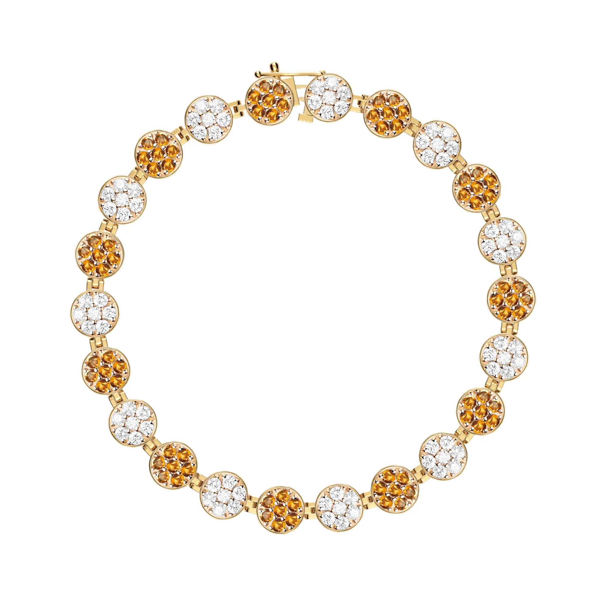 Rosecliff Tennis Diamond & Citrine Bracelet in 14k Gold (November) - Image 4