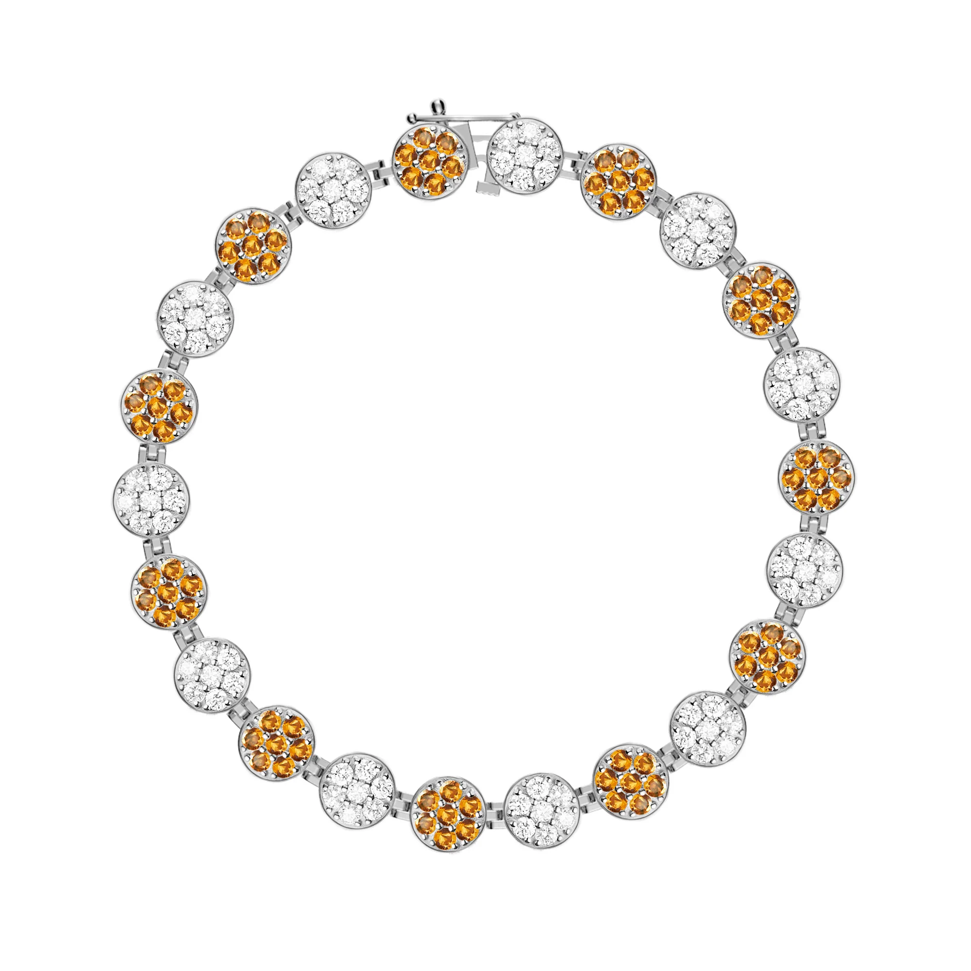 Rosecliff Tennis Diamond & Citrine Bracelet in 14k Gold (November) - Image 7