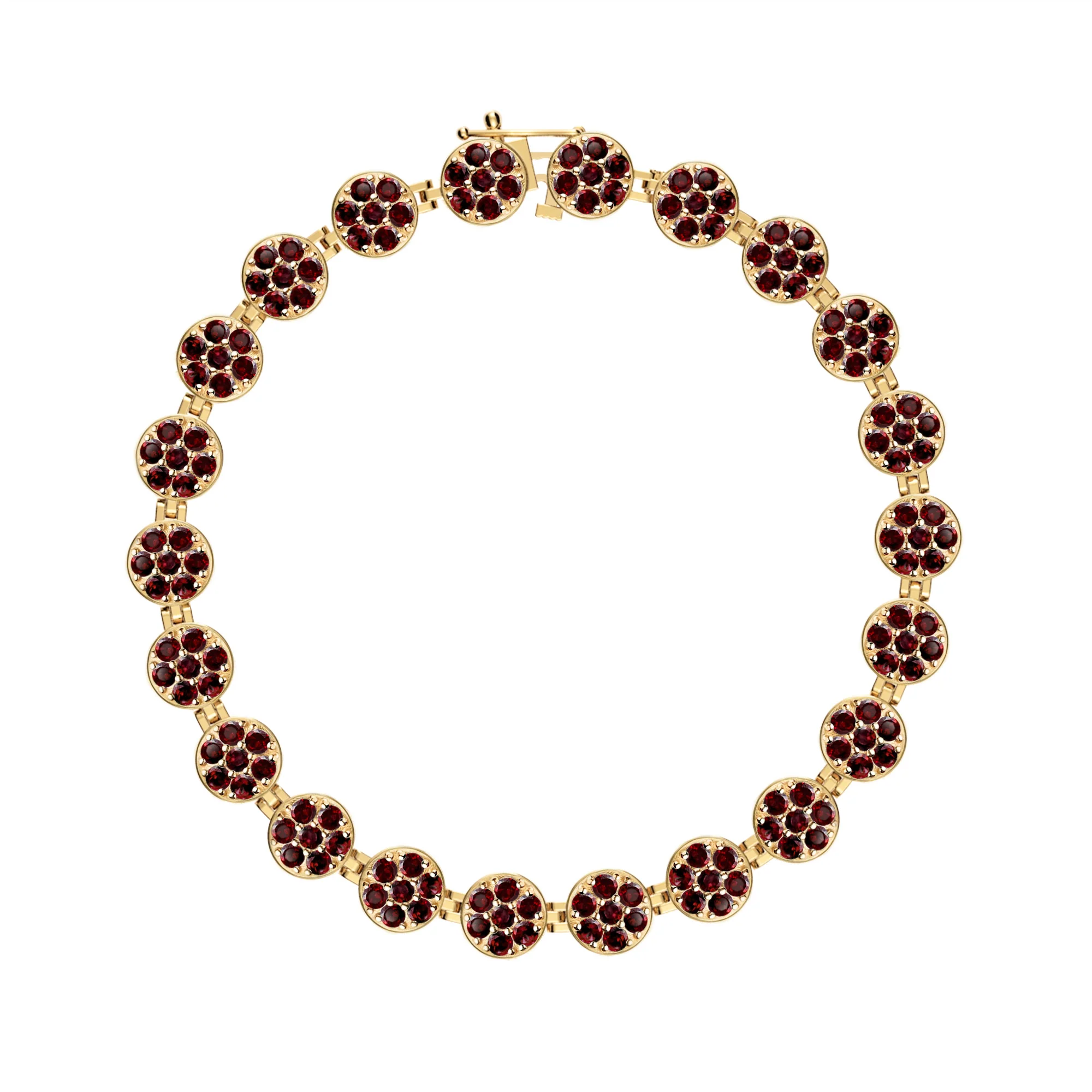 Rosecliff Tennis Garnet Bracelet in 14k Gold (January) - Image 4
