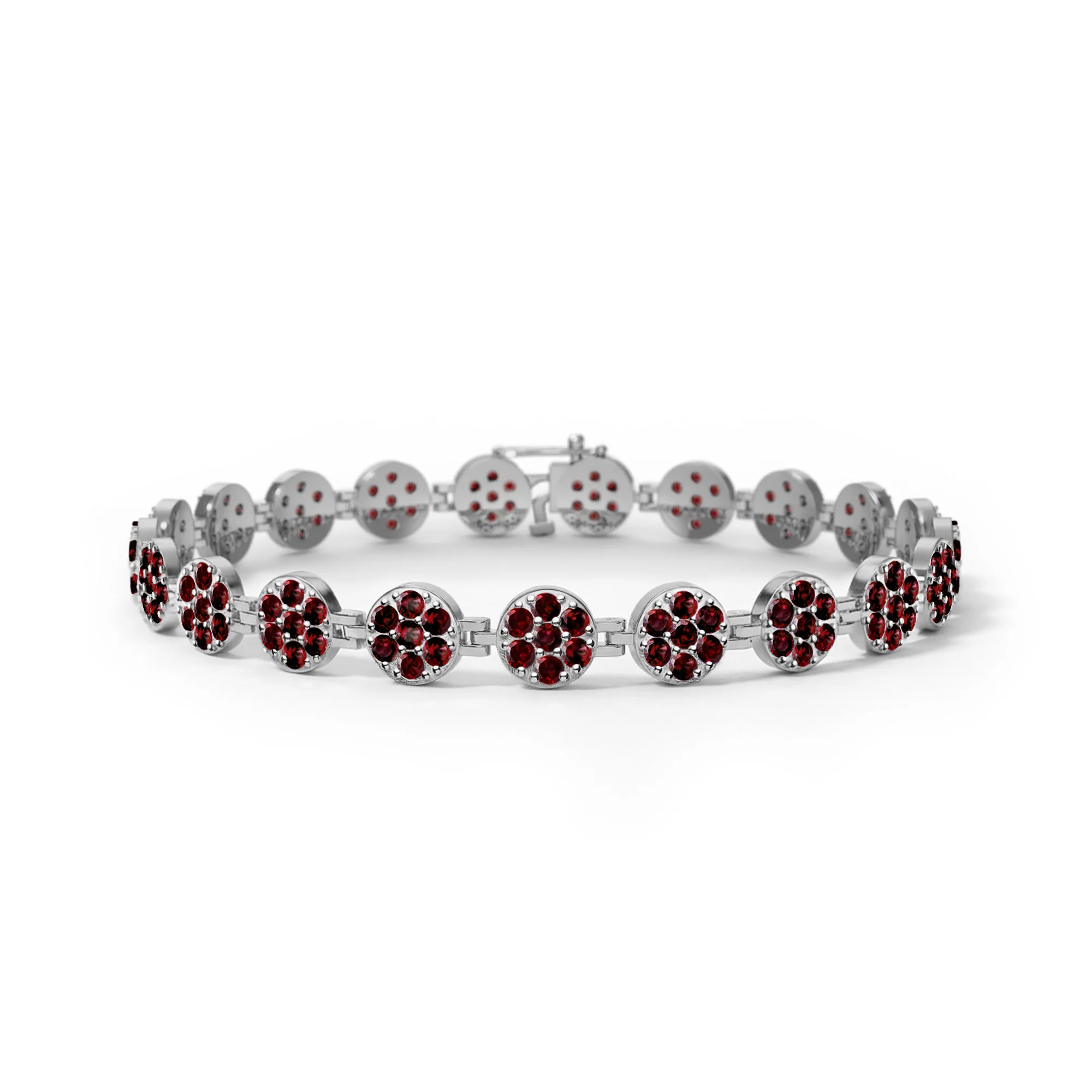 Rosecliff Tennis Garnet Bracelet in 14k Gold (January) - Image 5