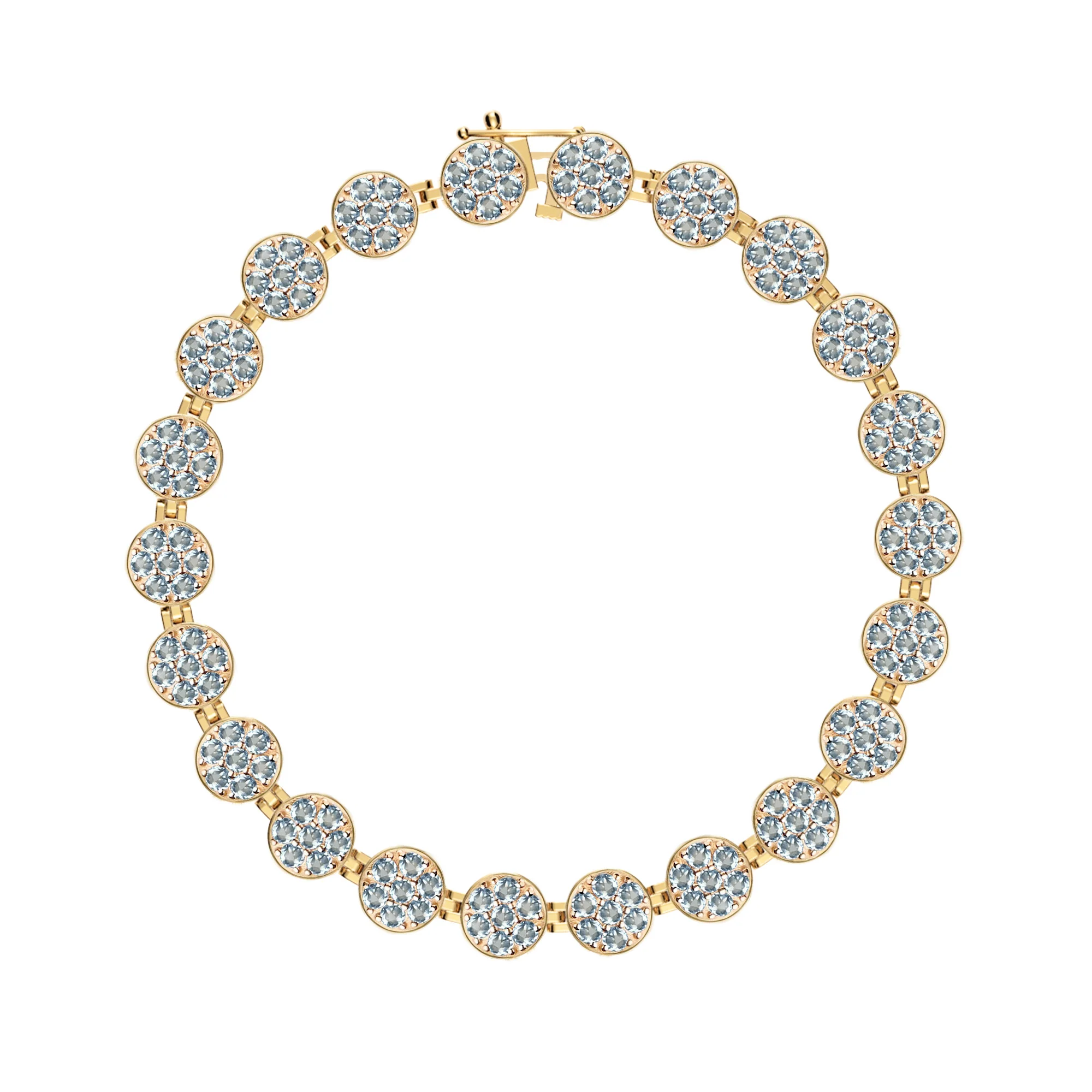 Rosecliff Tennis Nantucket Blue Topaz Bracelet in 14k Gold (December) - Image 4