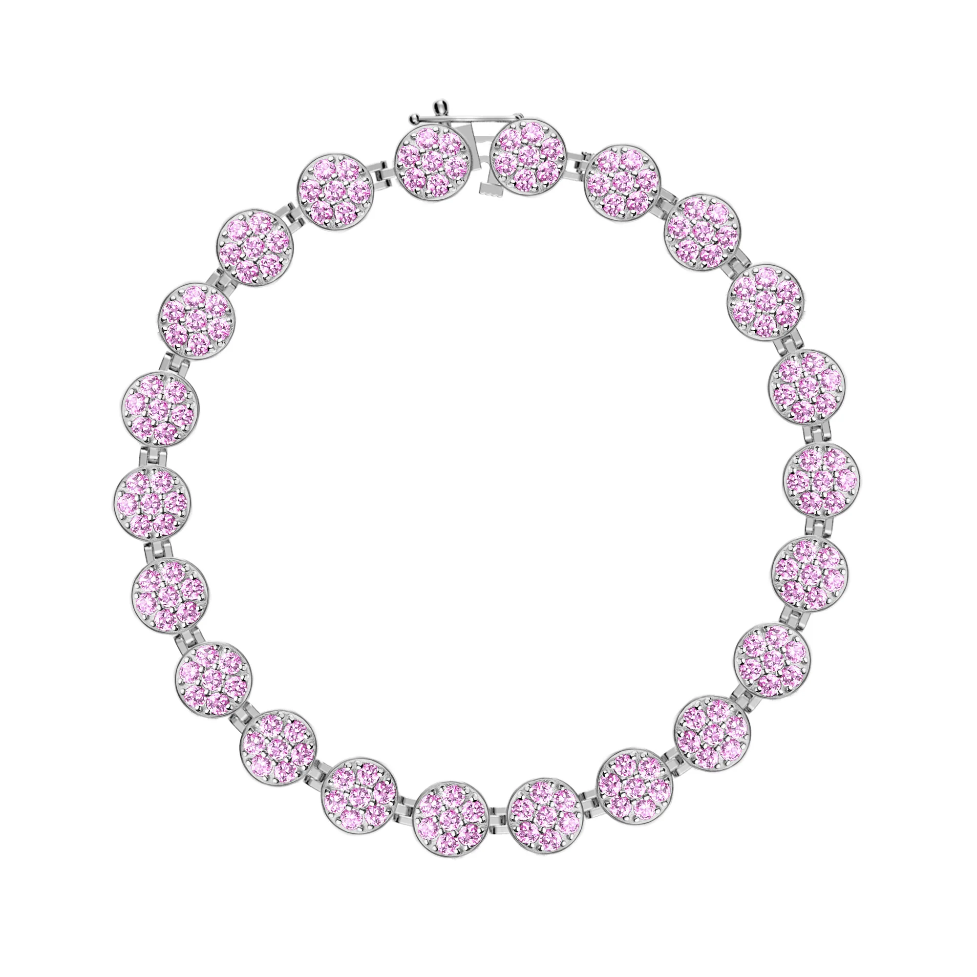 Rosecliff Tennis Pink Sapphire Bracelet in 14k Gold (October) - Image 7