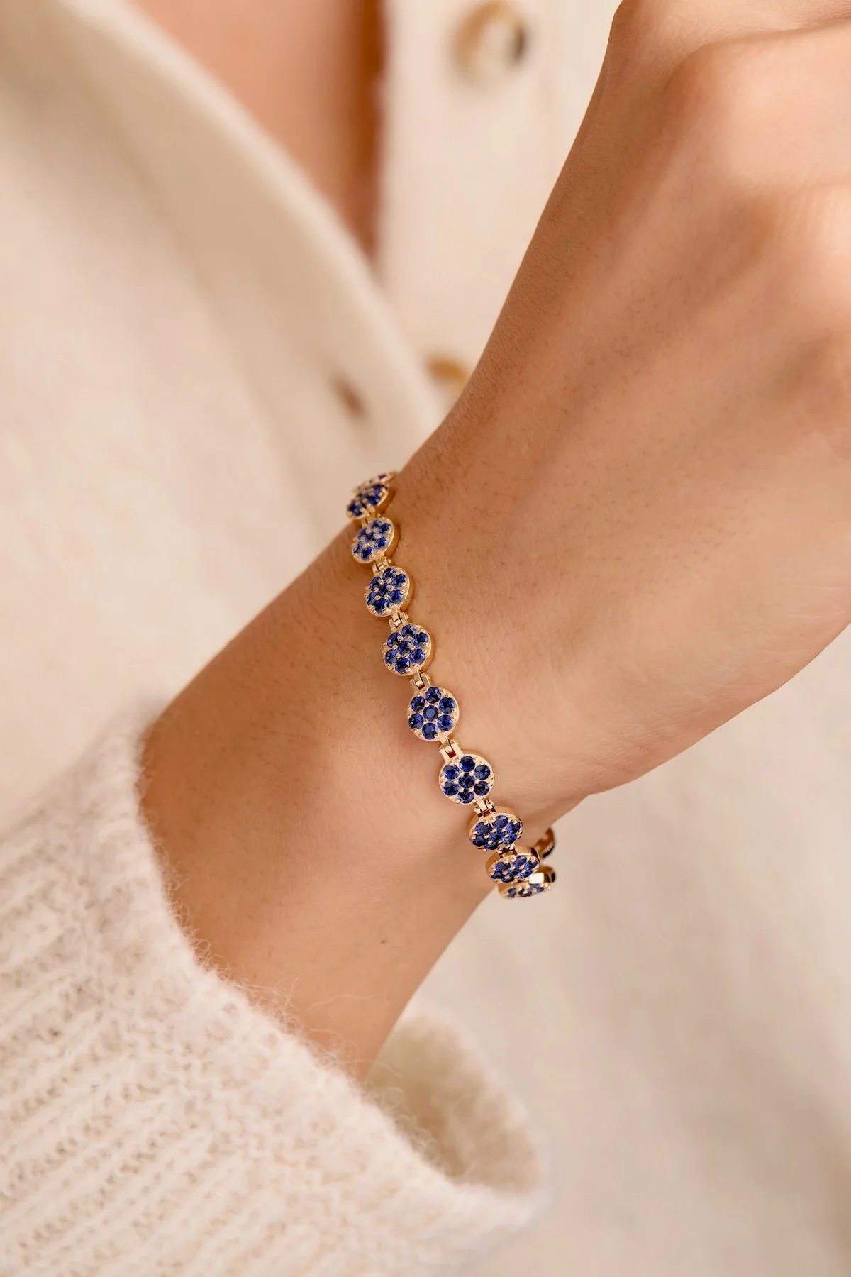 Rosecliff Tennis Sapphire Bracelet in 14k Gold (September) - Image 3