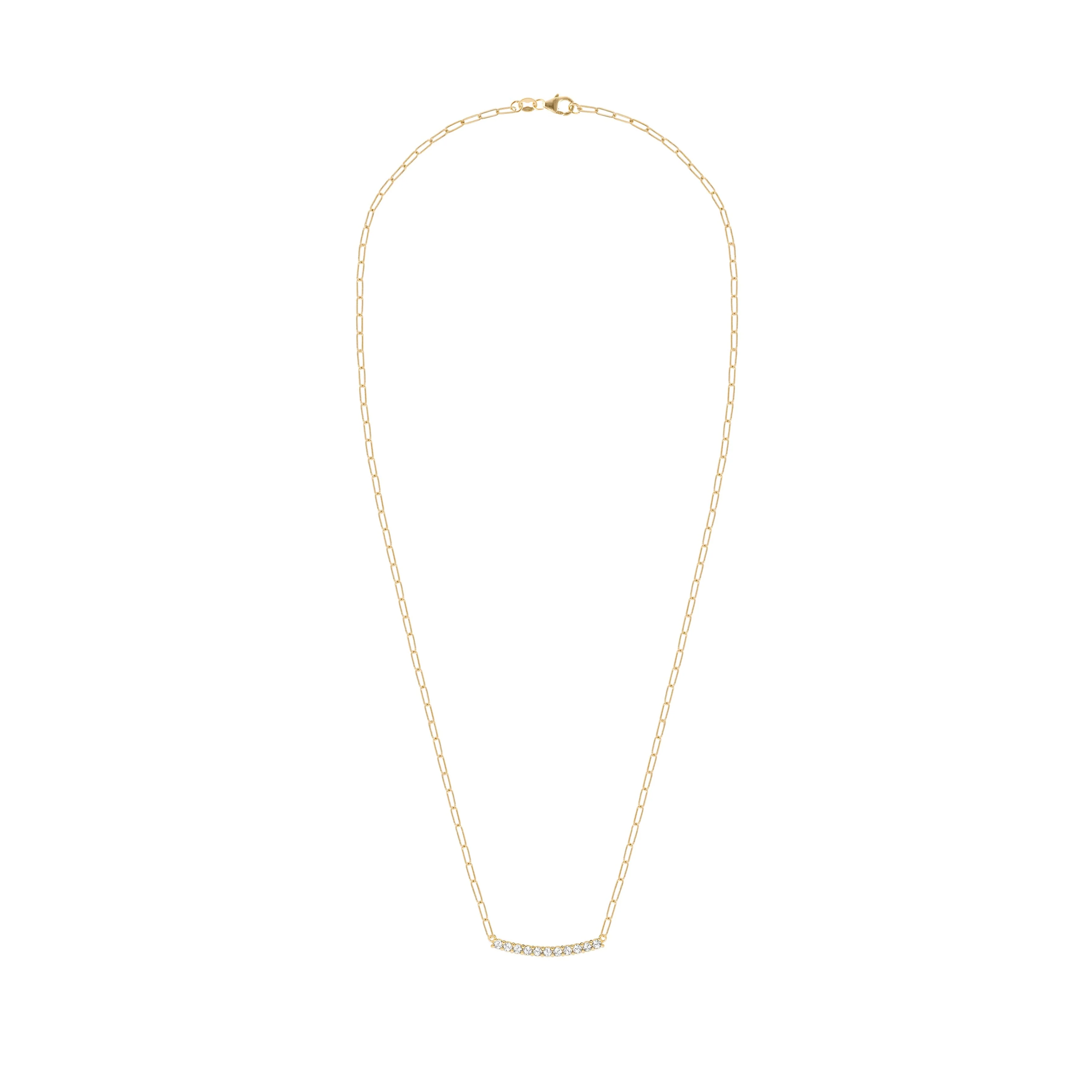 Rosecliff White Topaz Bar Adelaide Mini Necklace in 14k Gold (April) - Image 5