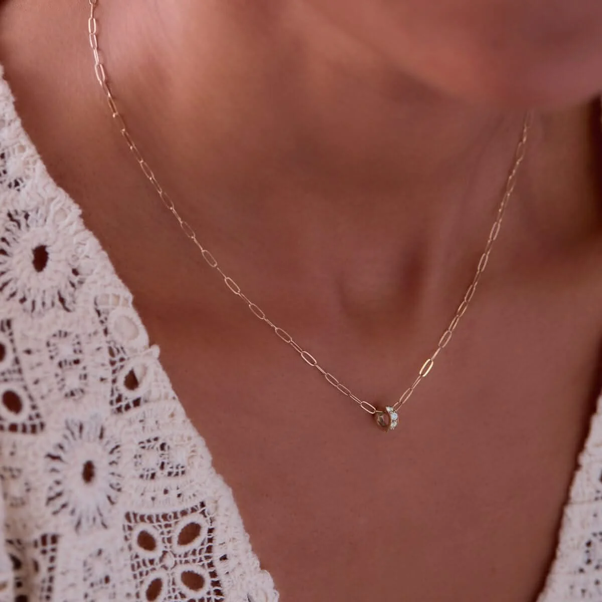 Rosecliff White Topaz Bead in 14k Gold (April) - Image 3