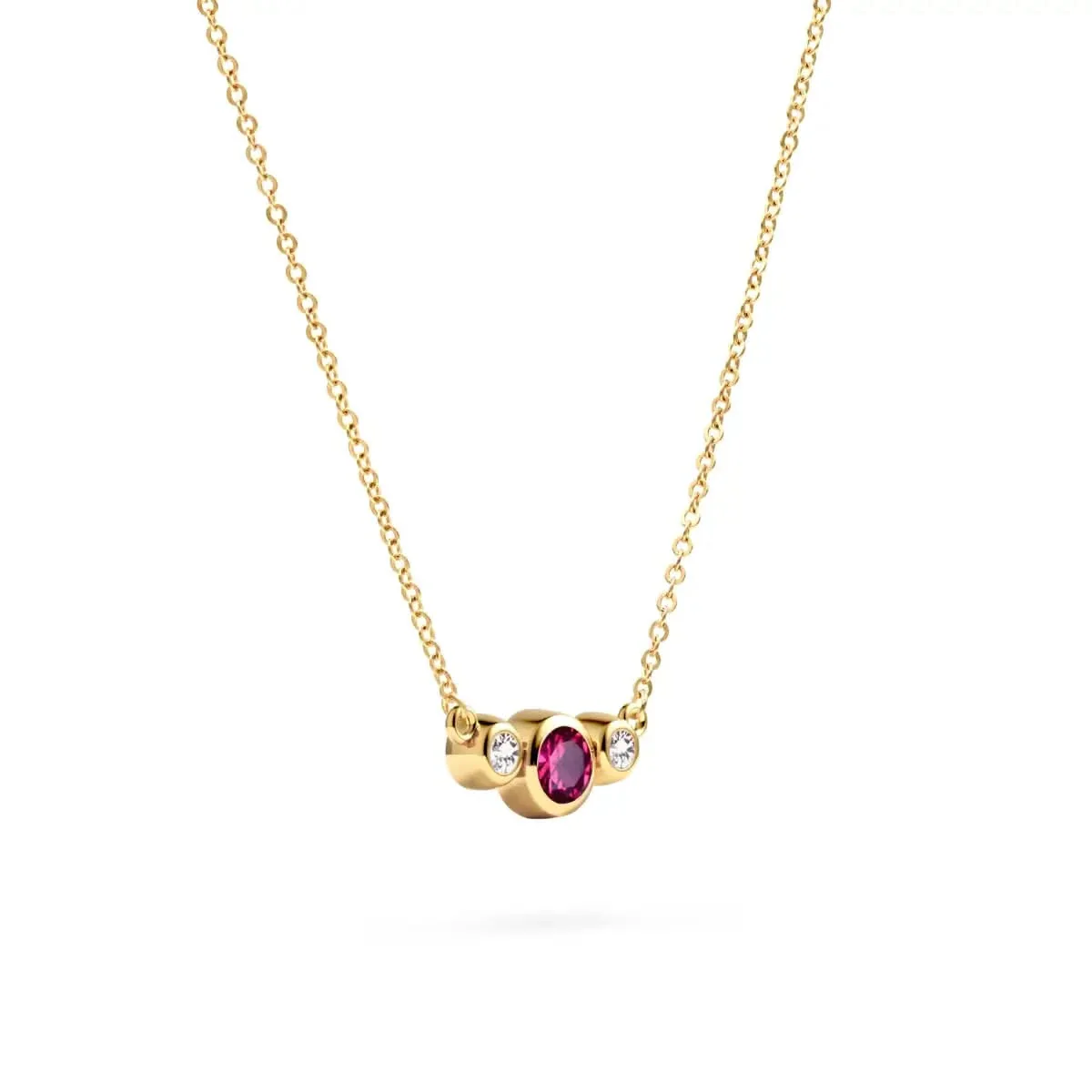 Barrington Ruby Necklace with Diamond Side Stones (July) - Image 4