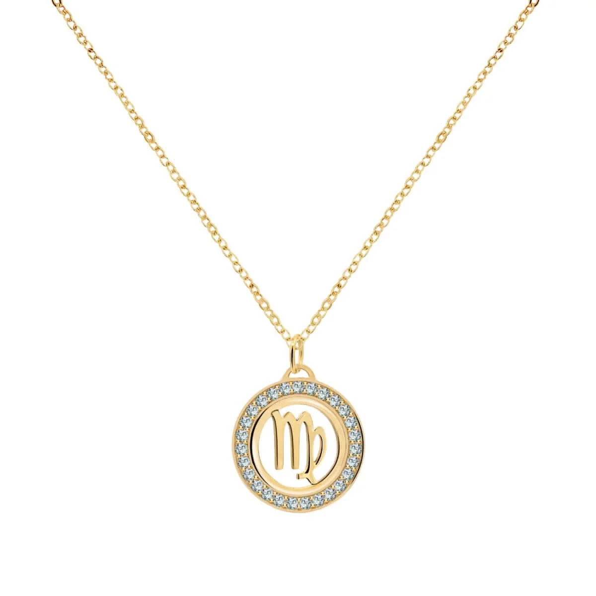 Virgo & Birthstone Pendant in 14k Gold - Image 4