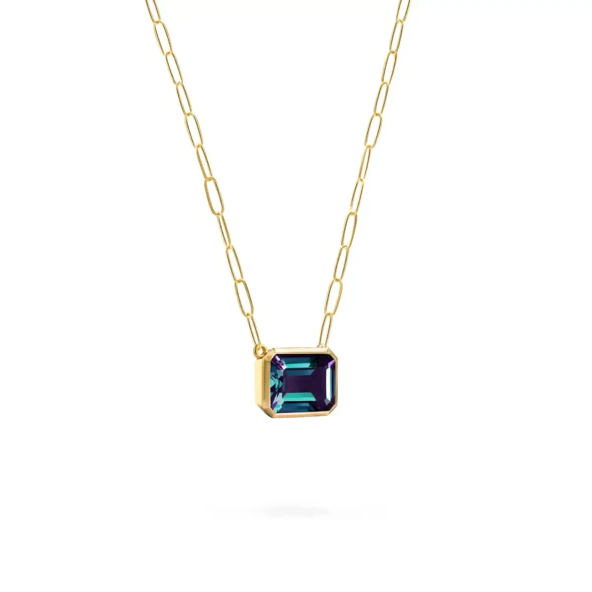 Warren Alexandrite Necklace on Adelaide Mini Chain in 14k Gold (June) - Image 4