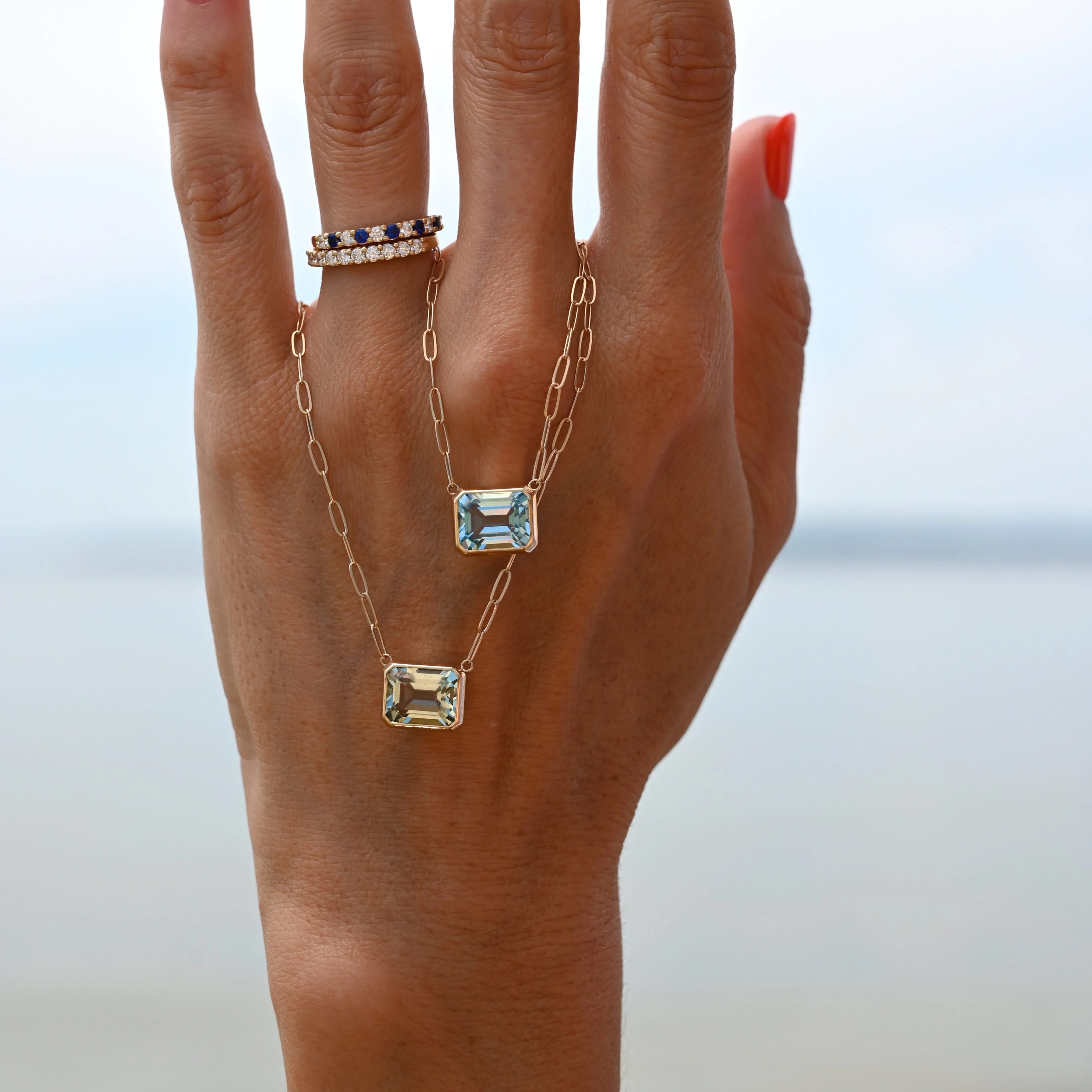 Warren Birthstone Necklace on Adelaide Mini Chain in 14k Gold - Image 9