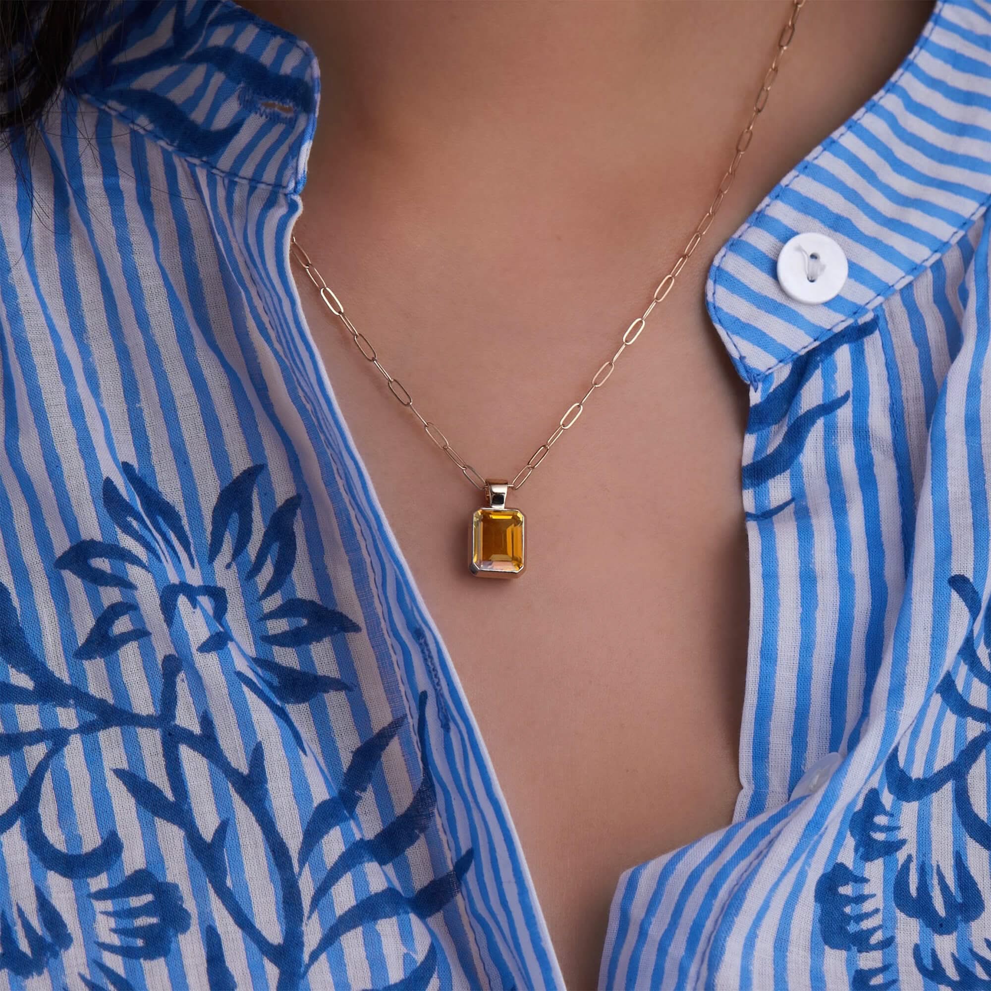 Warren Citrine Pendant in 14k Gold (November) - Image 3