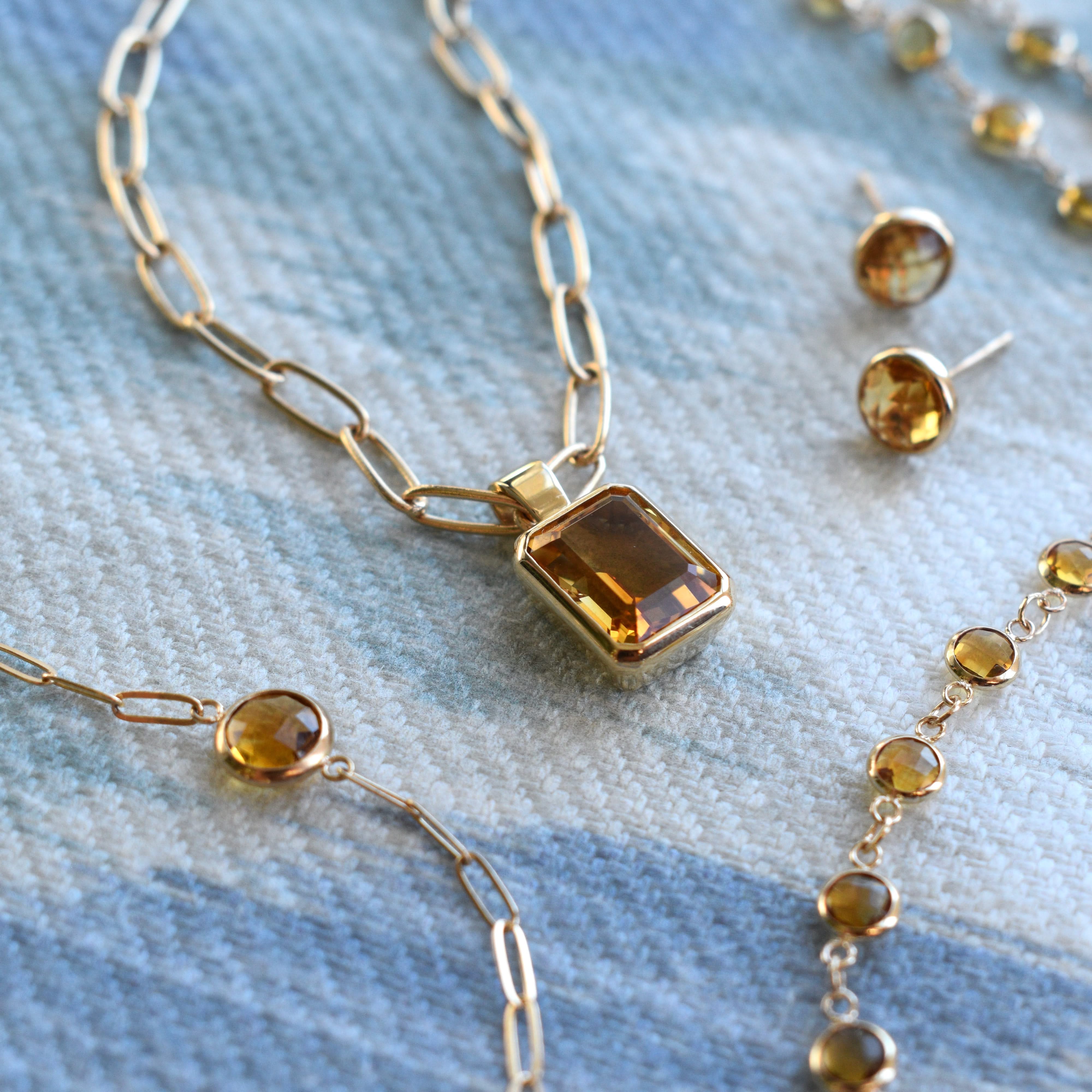 Warren Citrine Pendant in 14k Gold (November) - Image 6