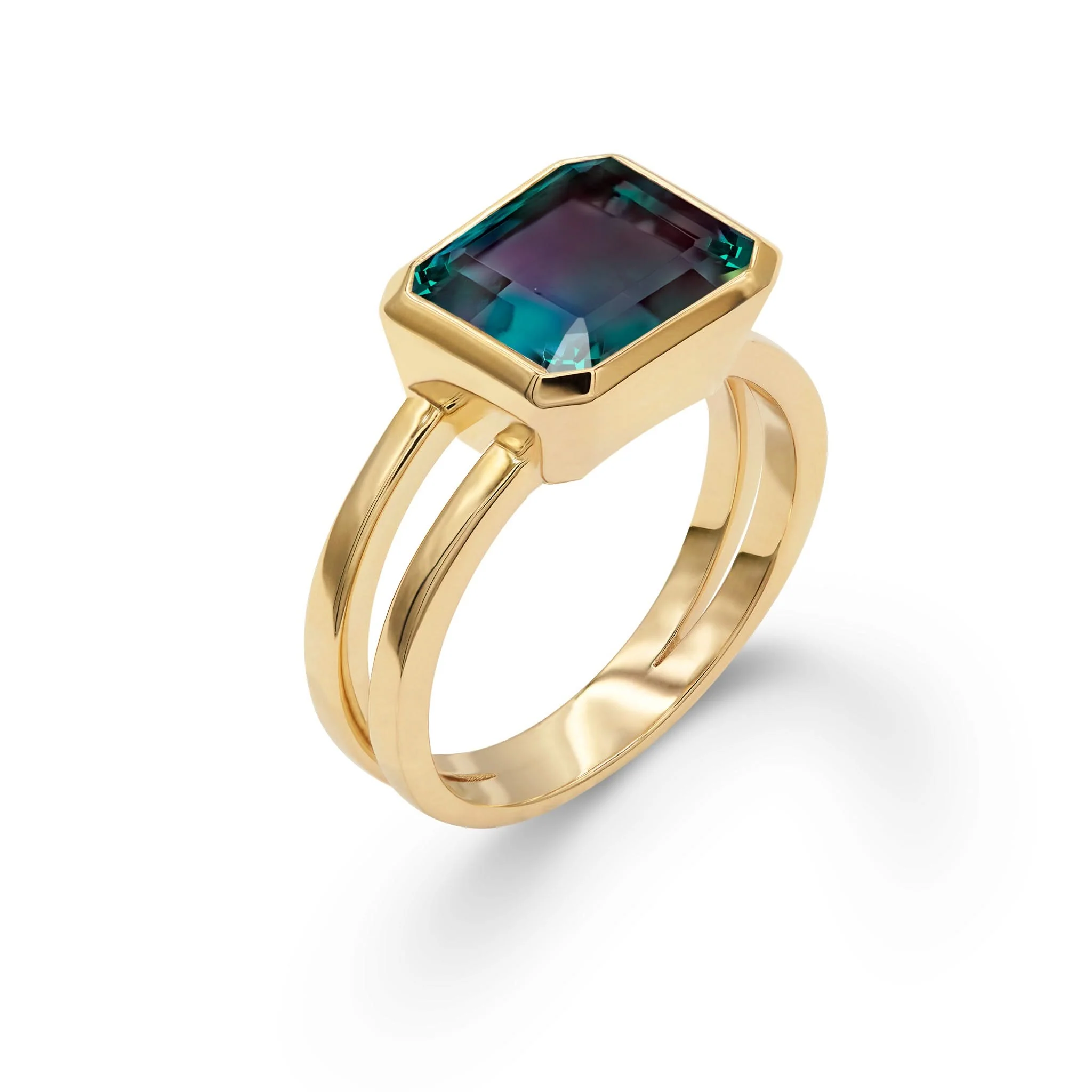 Warren Horizontal Alexandrite Ring in 14k Gold (June) - Image 5