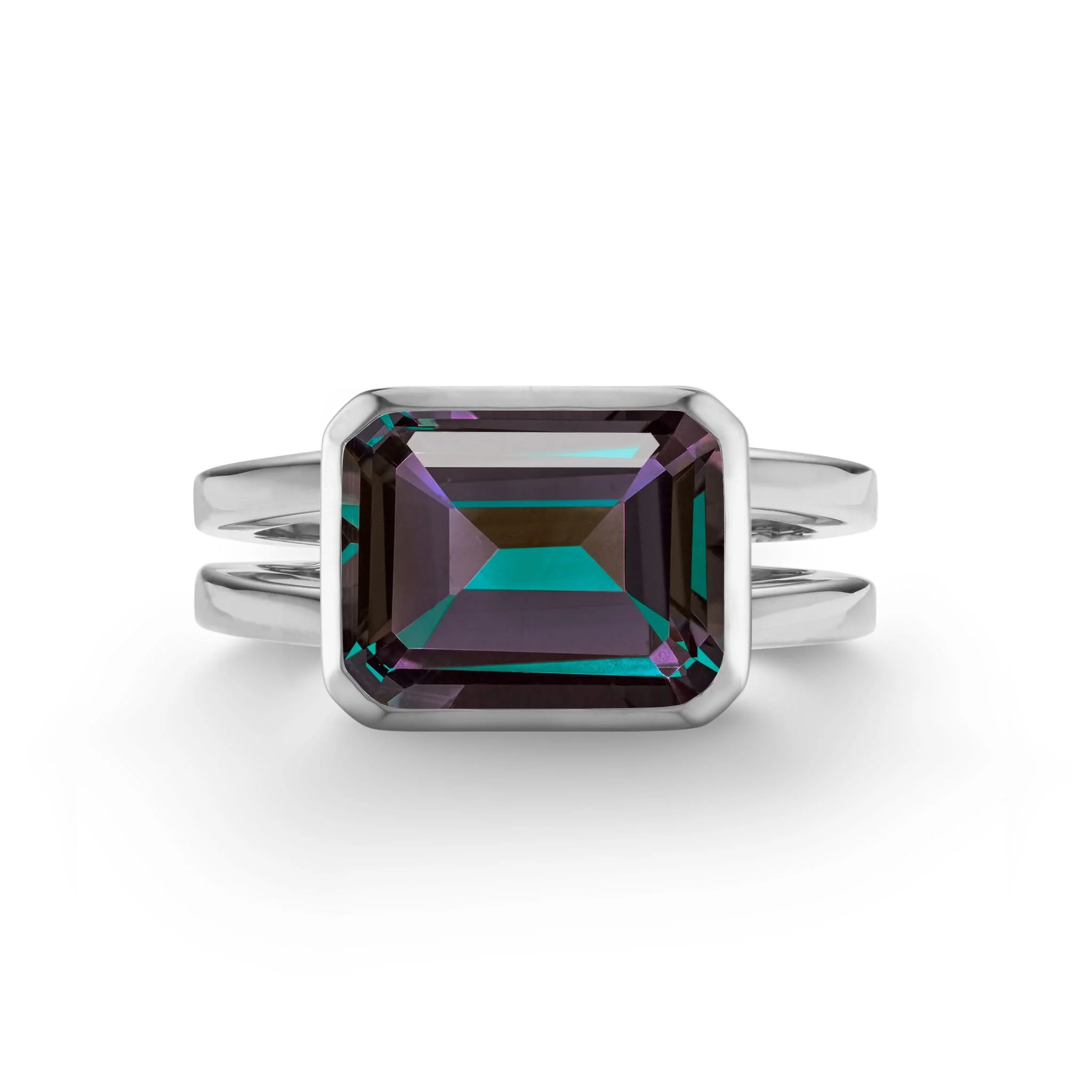 Warren Horizontal Alexandrite Ring in 14k Gold (June) - Image 7