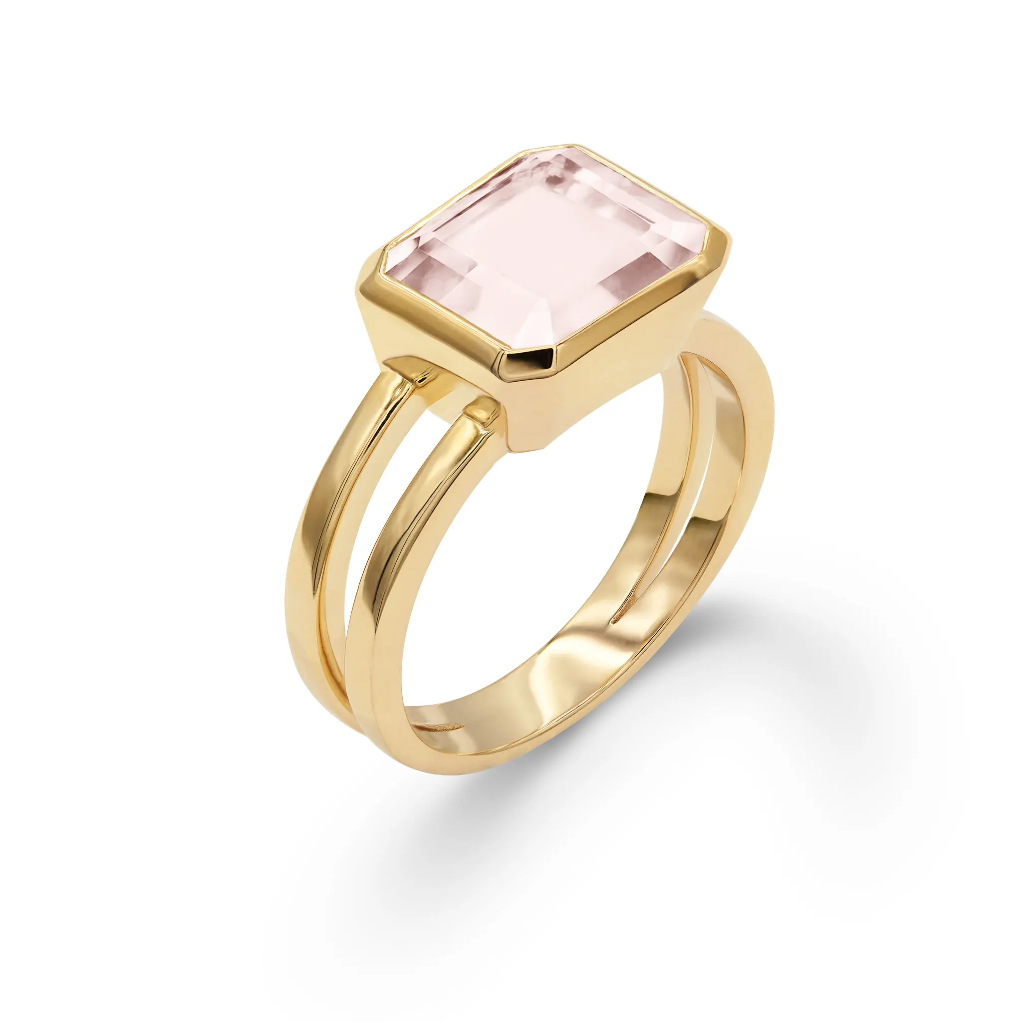 Warren Horizontal Blush Sapphire Ring in 14k Gold (October) - Image 4