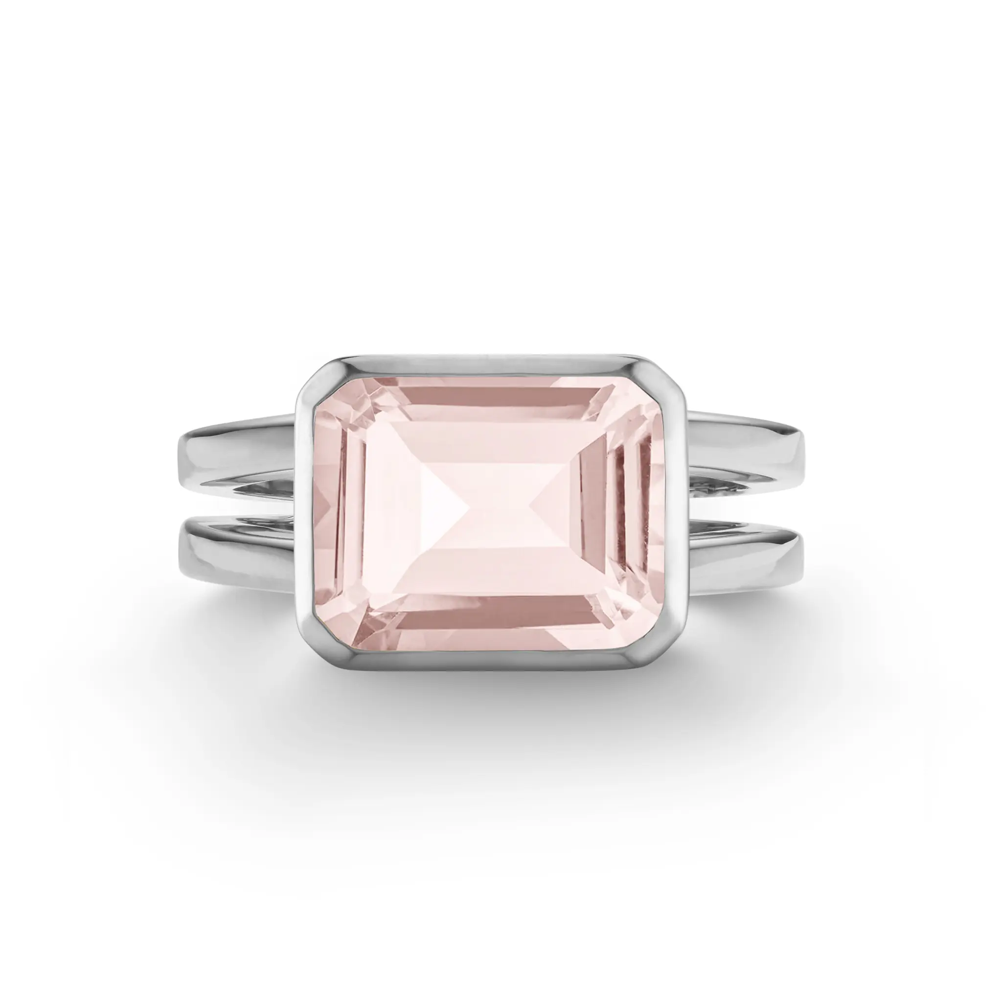 Warren Horizontal Blush Sapphire Ring in 14k Gold (October) - Image 7