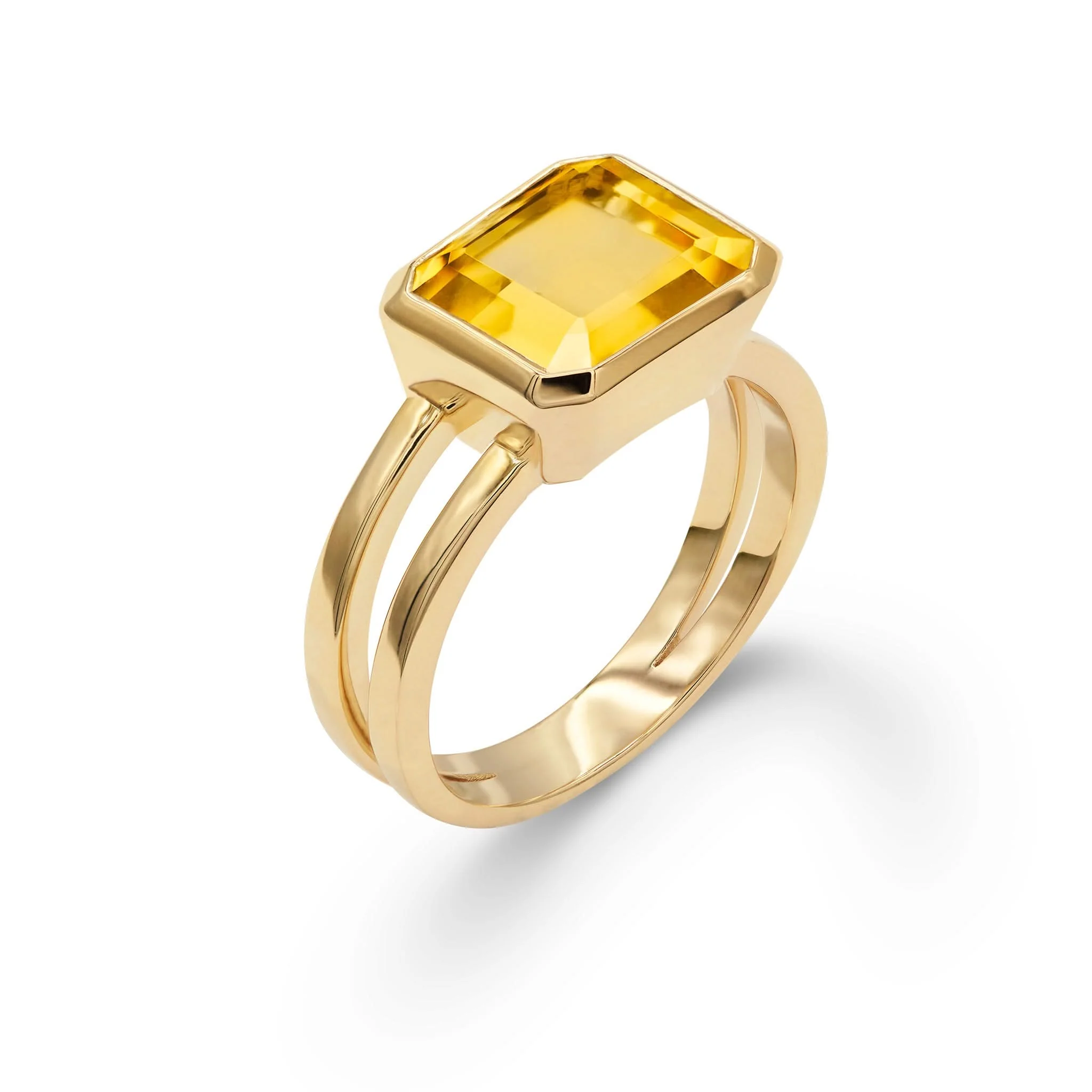 Warren Horizontal Citrine Ring in 14k Gold (November) - Image 4