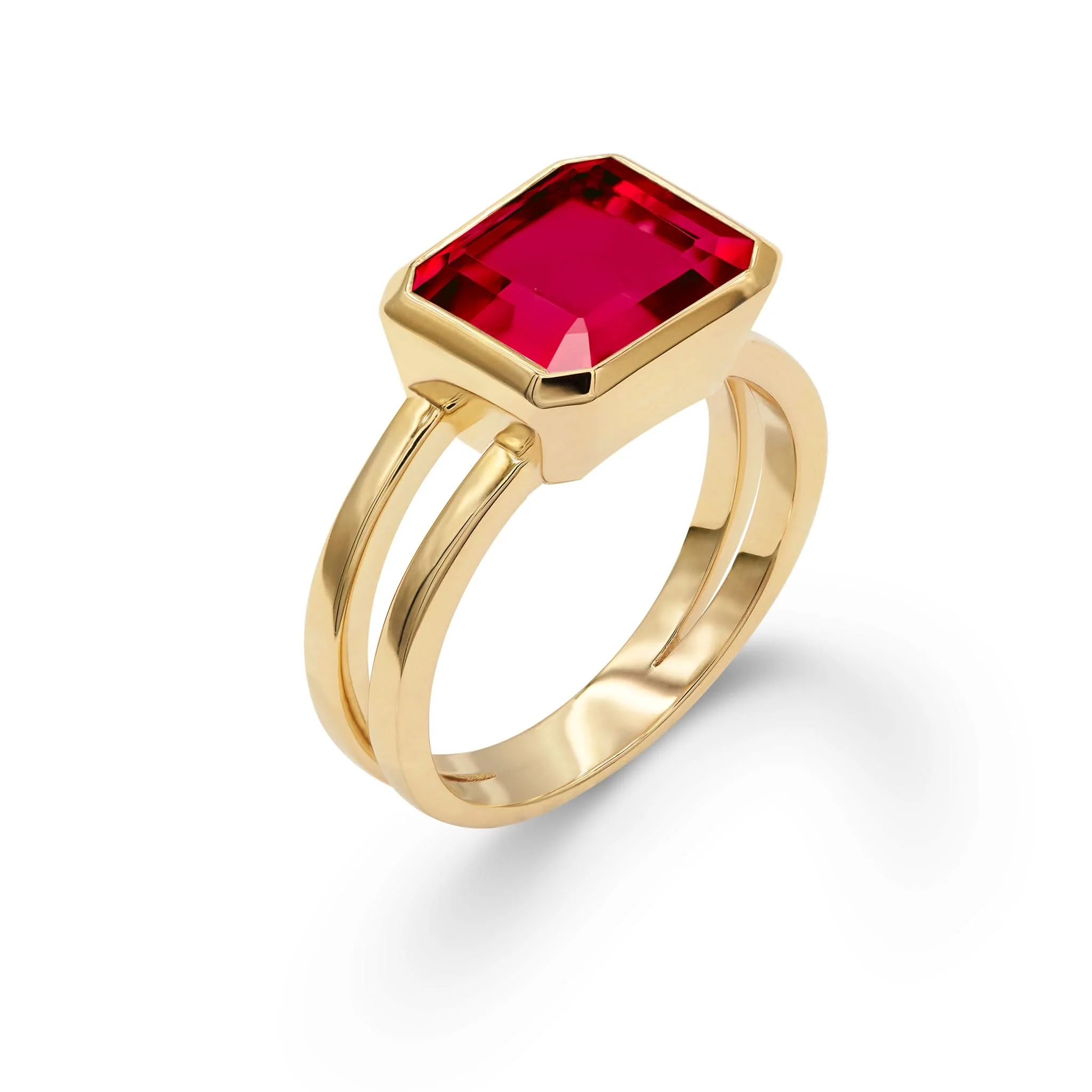 Warren Horizontal Ruby Ring in 14k Gold (July) - Image 4