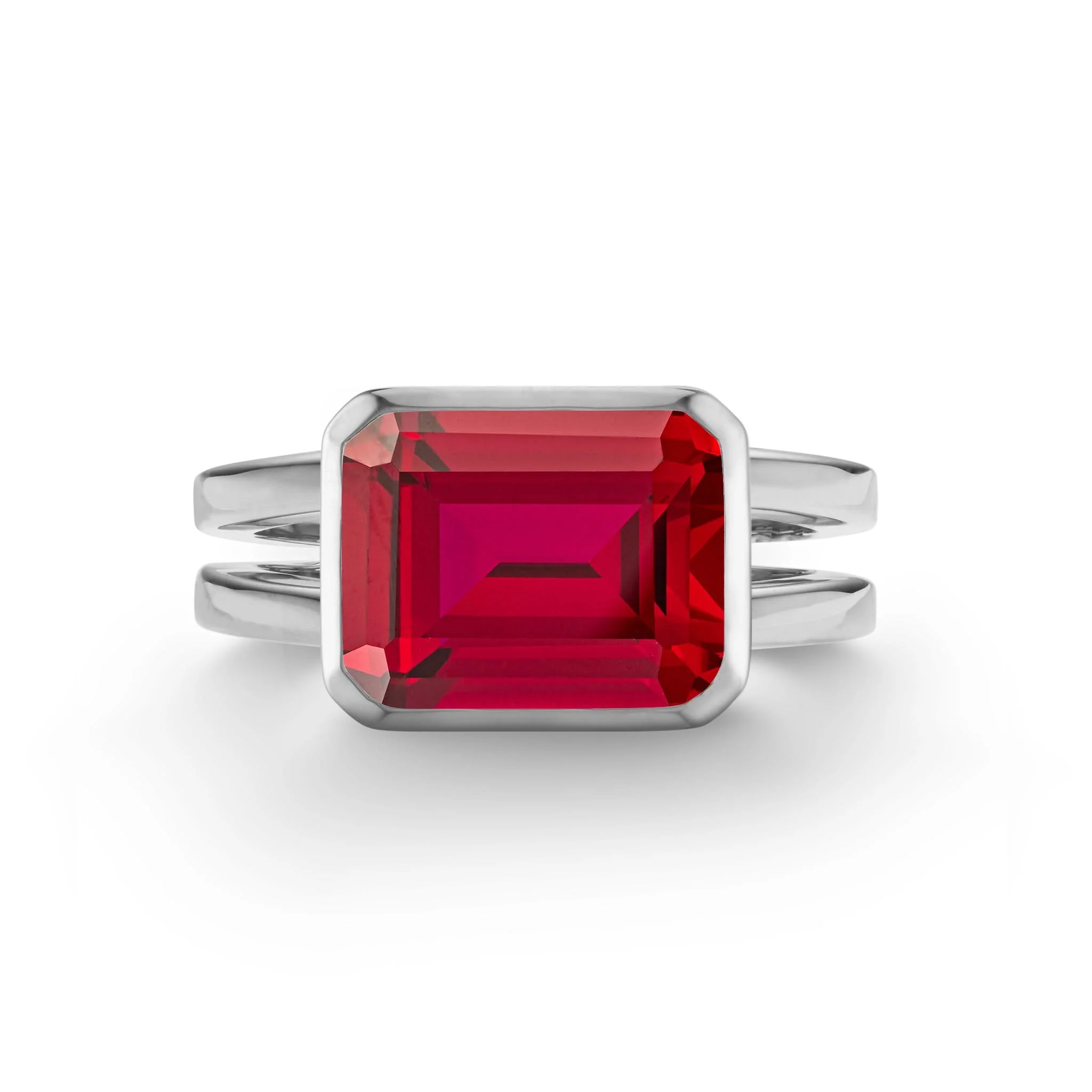 Warren Horizontal Ruby Ring in 14k Gold (July) - Image 7